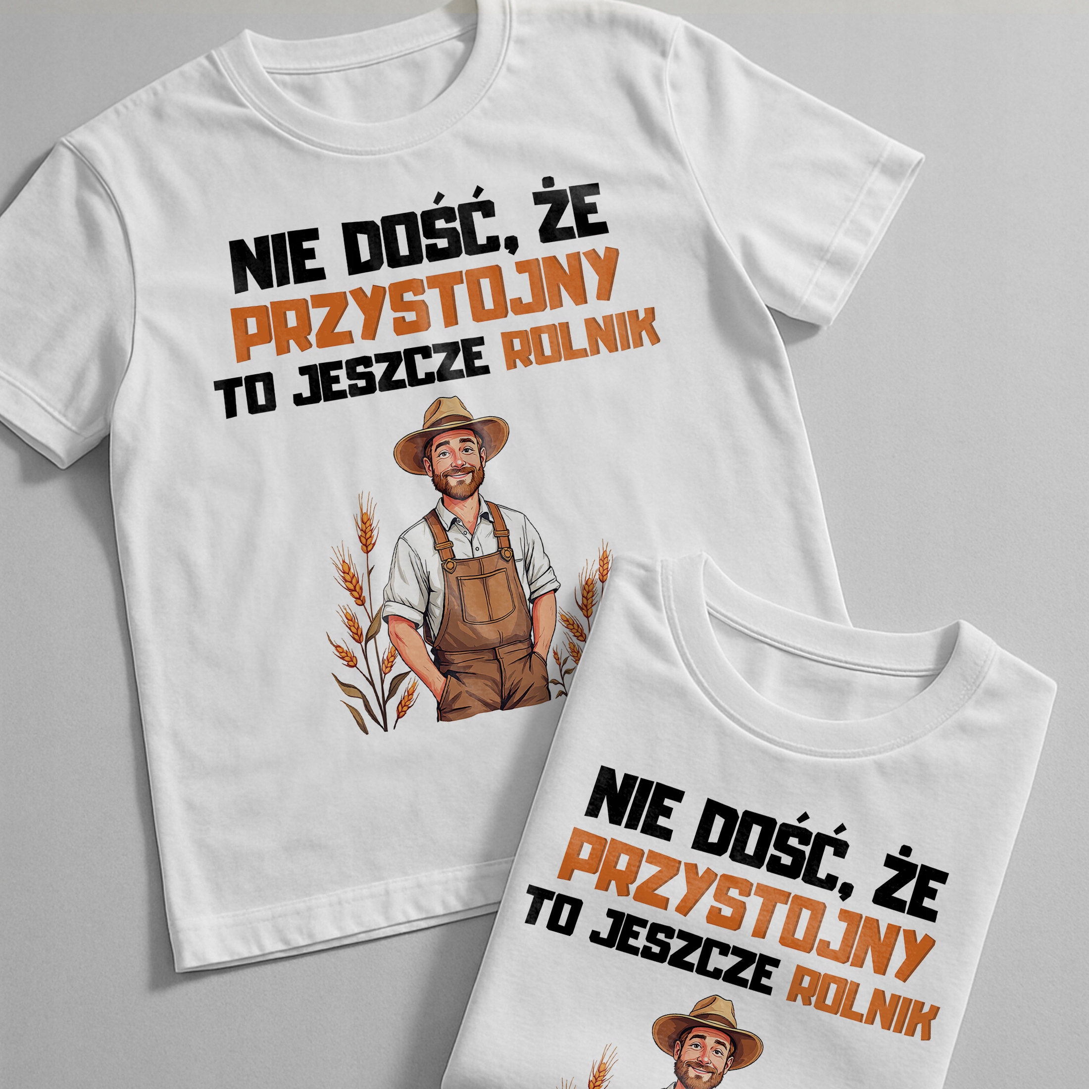 Koszulka biała męska Dla Rolnika Zabawny Prezent Upominek
