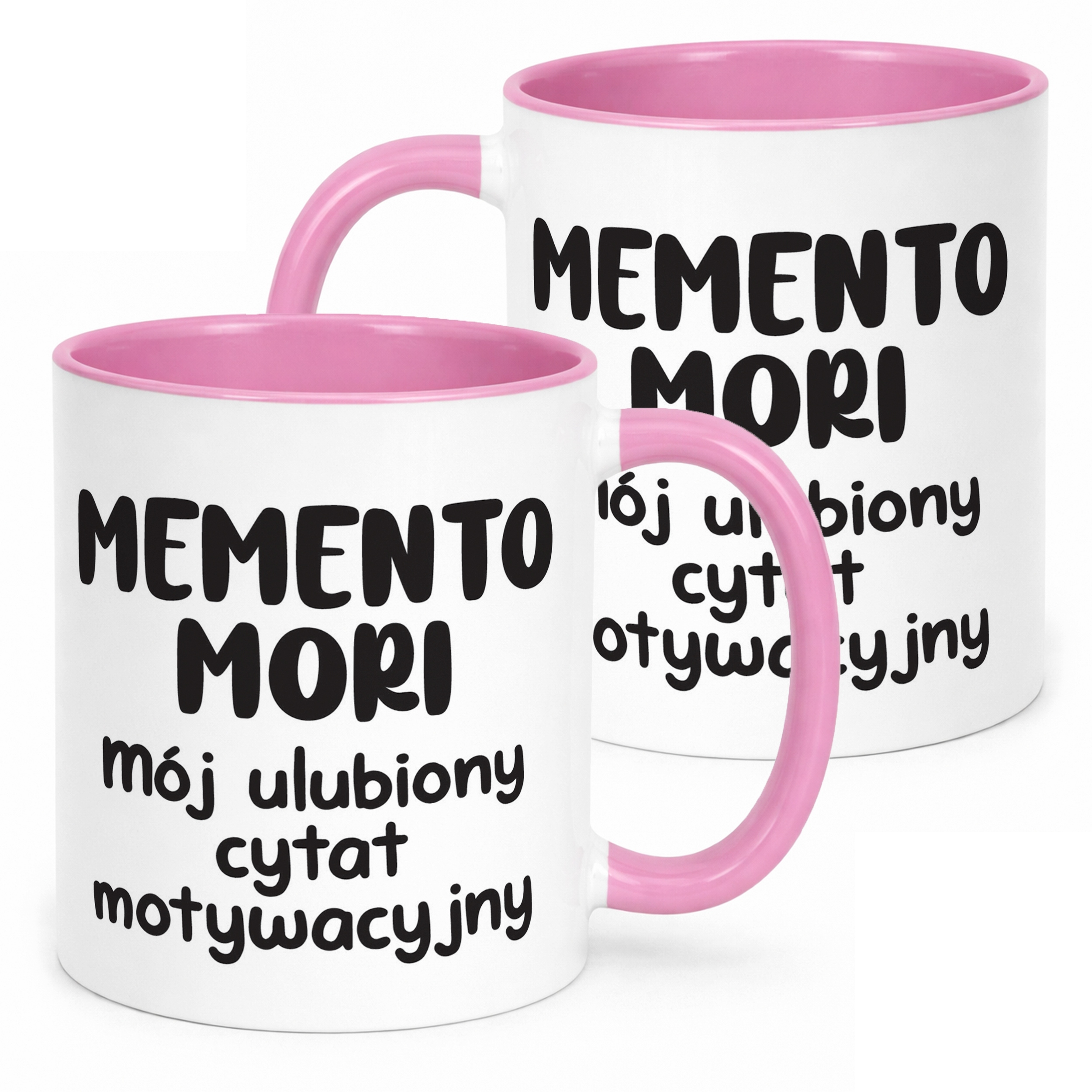Kubek Różowy Memento Mori Cytat Motwywacyjny Śmieszny Zabawny Prezent