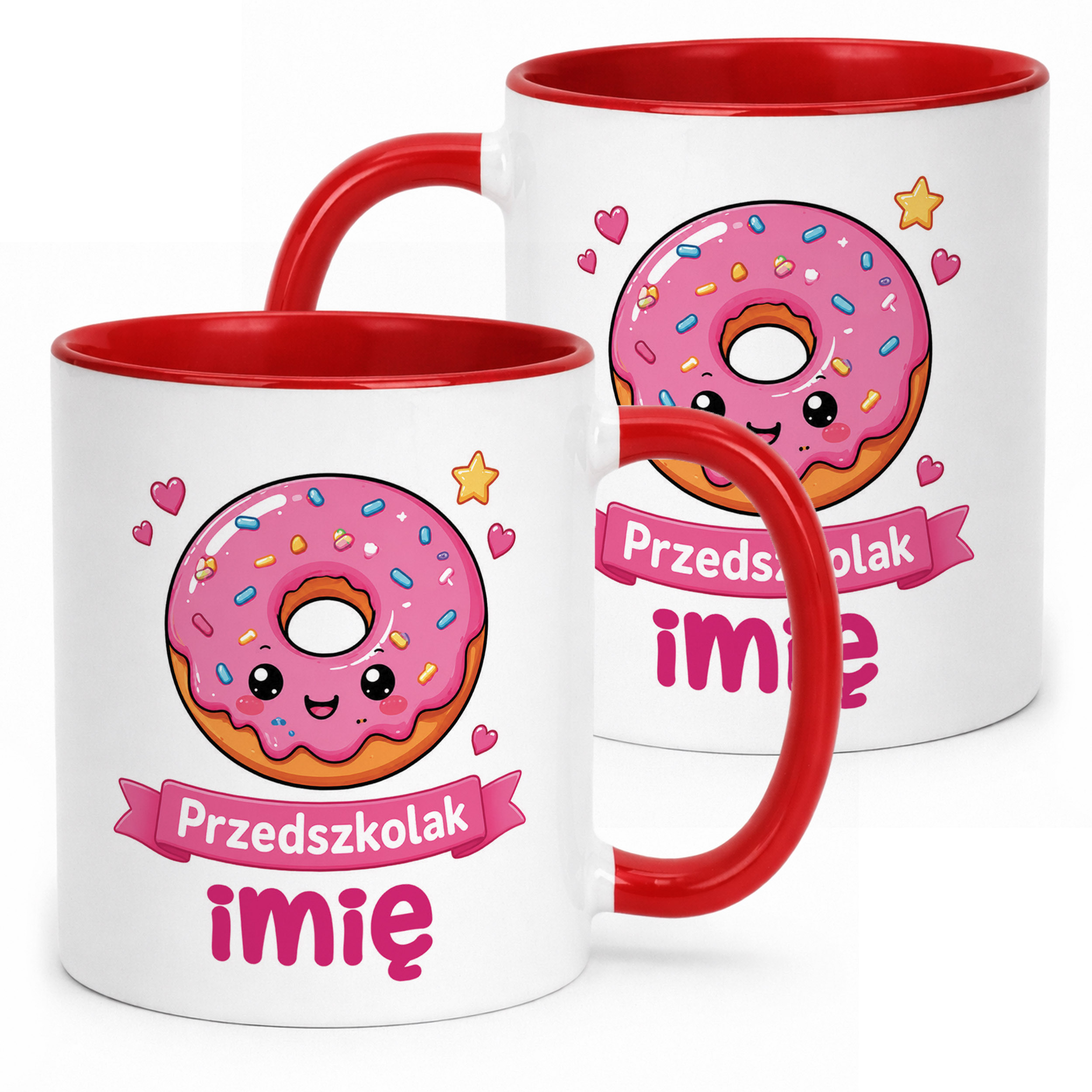 Kubek Czerwony z nadrukiem personalizowany Przedszkolak Szkoła Dla Dzieci