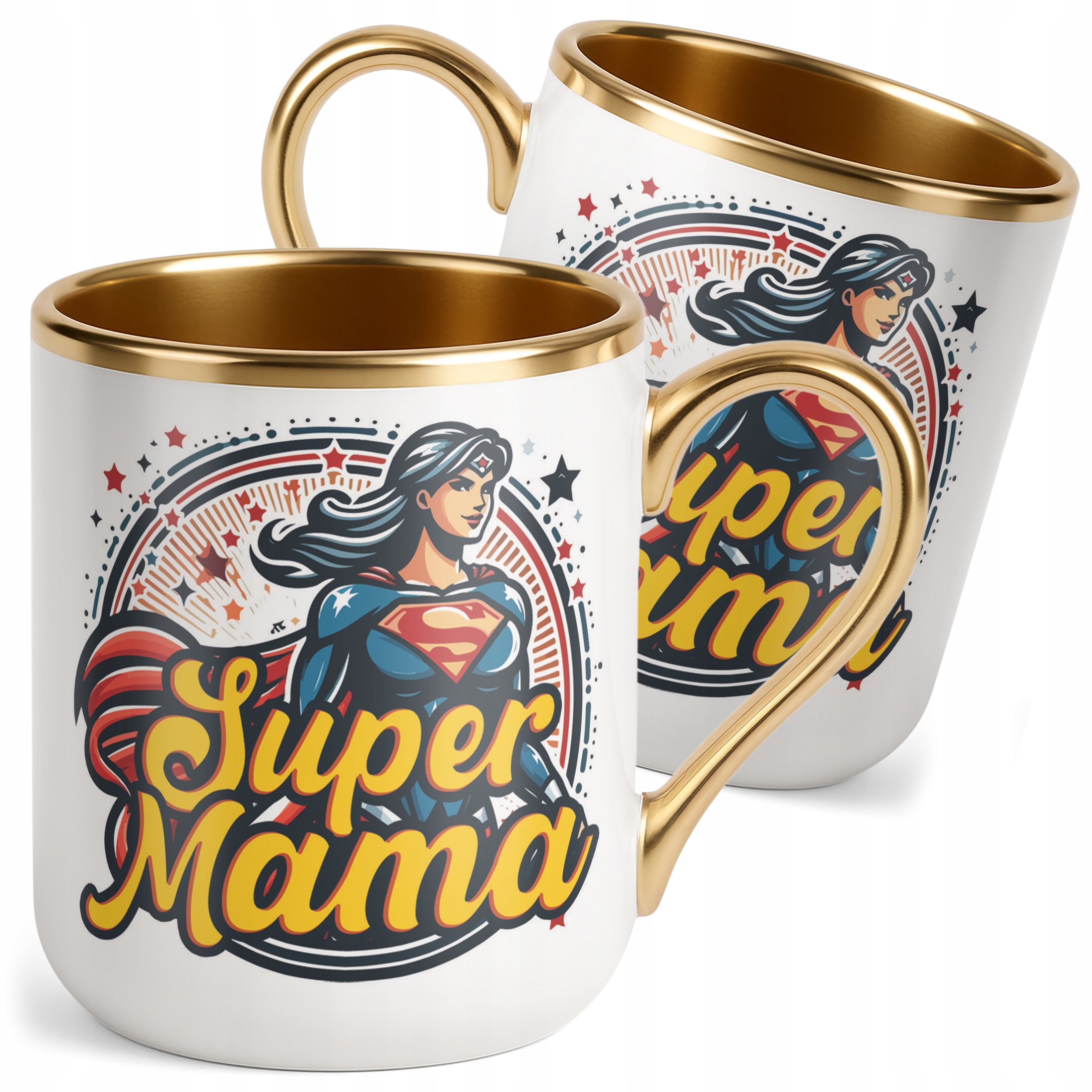 Kubek Premium Złoty Dzień Matki Dla Mamy Prezent Upominek Super Mama