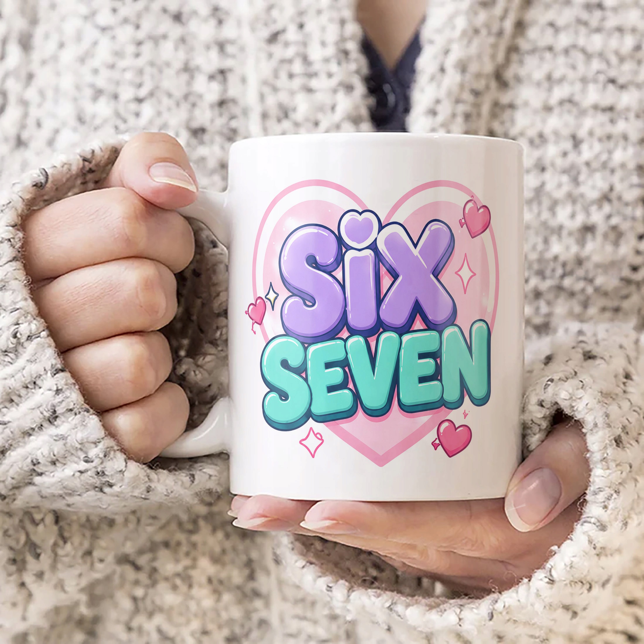 Zestaw Kubek Biały Poduszka Z Nadrukiem SIX SEVEN Prezent