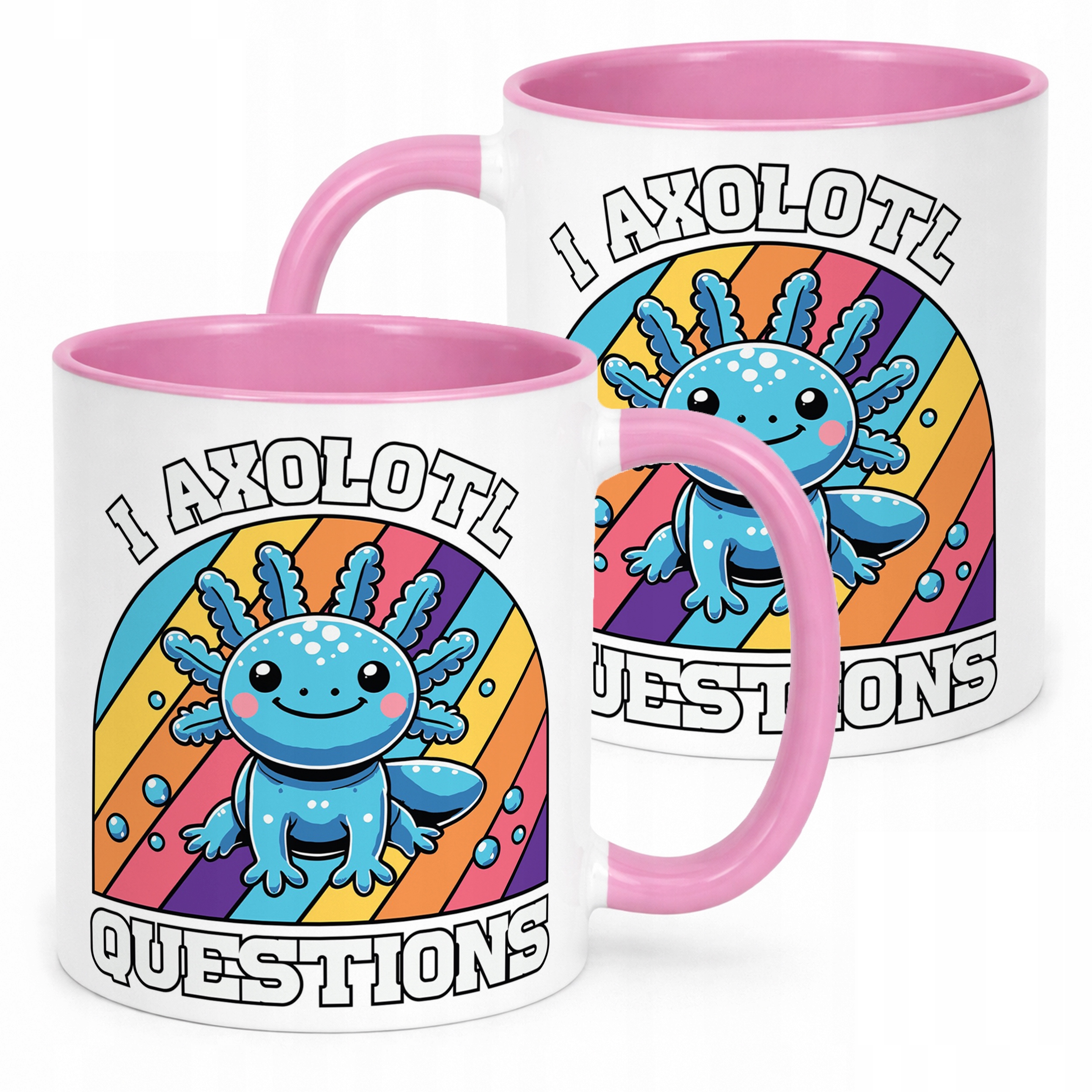 Stylowy różowy kubek dla dziecka Aksolotl Axolotl Różowy Zwierzak Viral OK