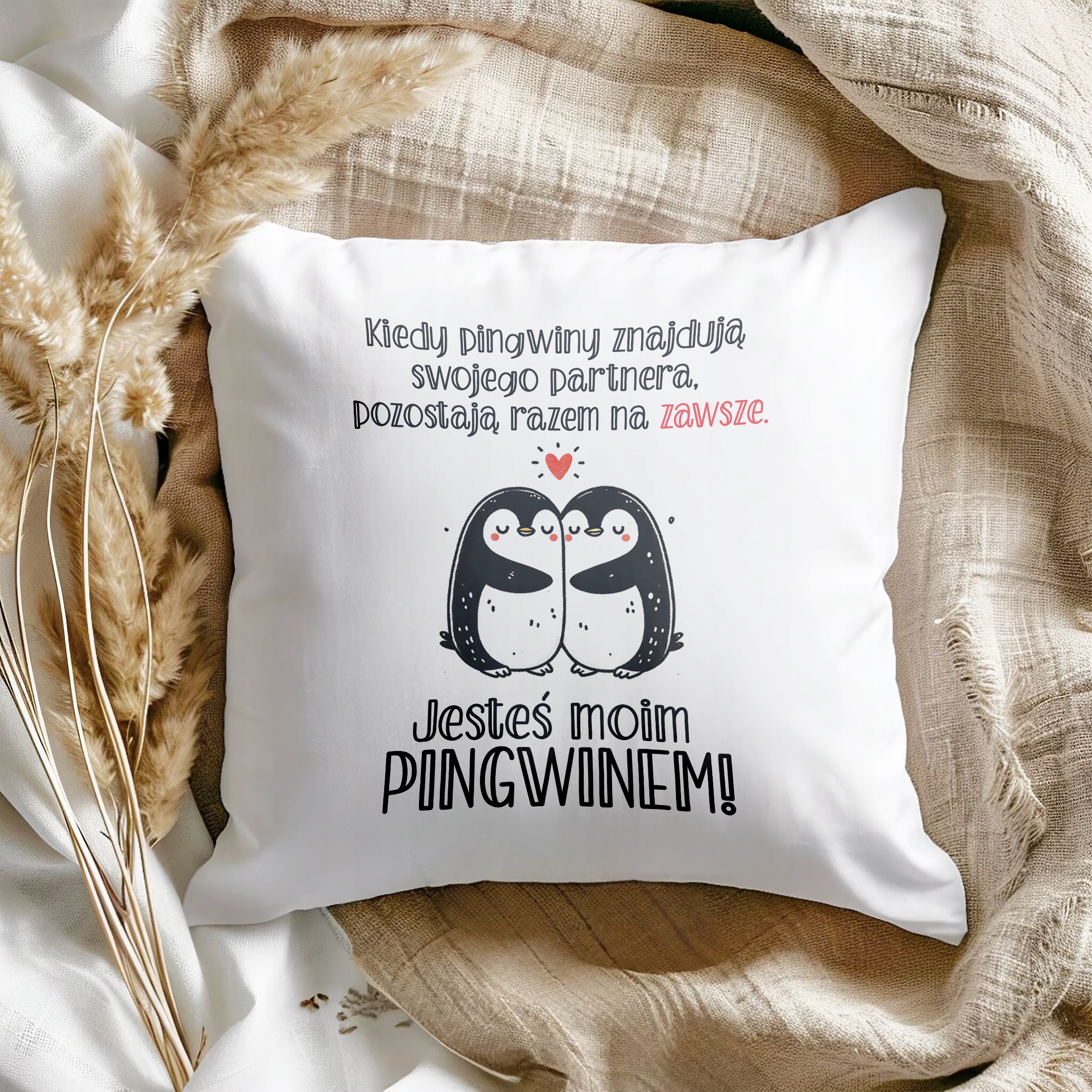 Poduszka na walentynki Jesteś moim Pingwinem Prezent Upominek