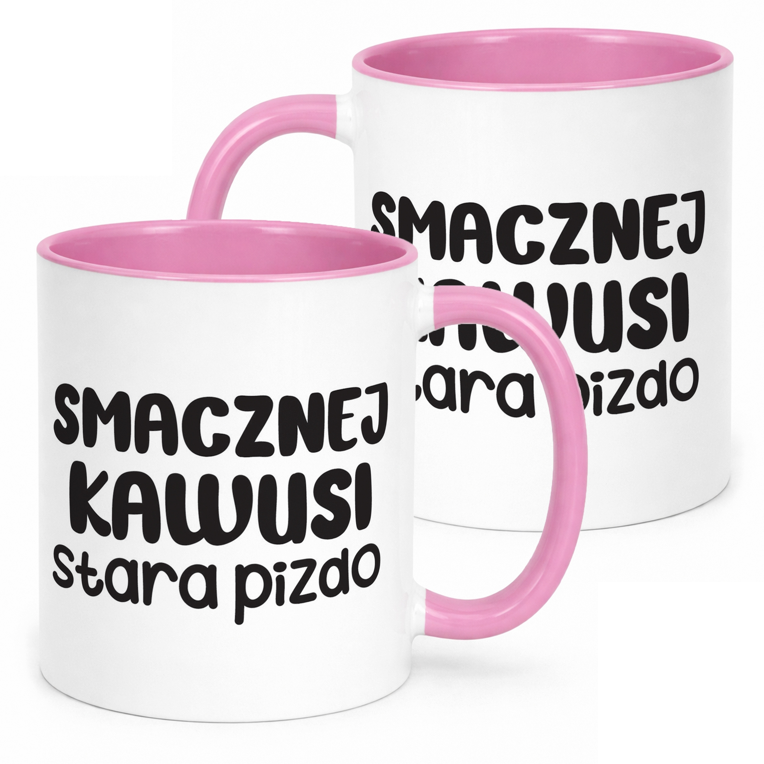 Kubek Różowy Smacznej Kawus Stara Piz*o Śmieszny Zabawny Prezent
