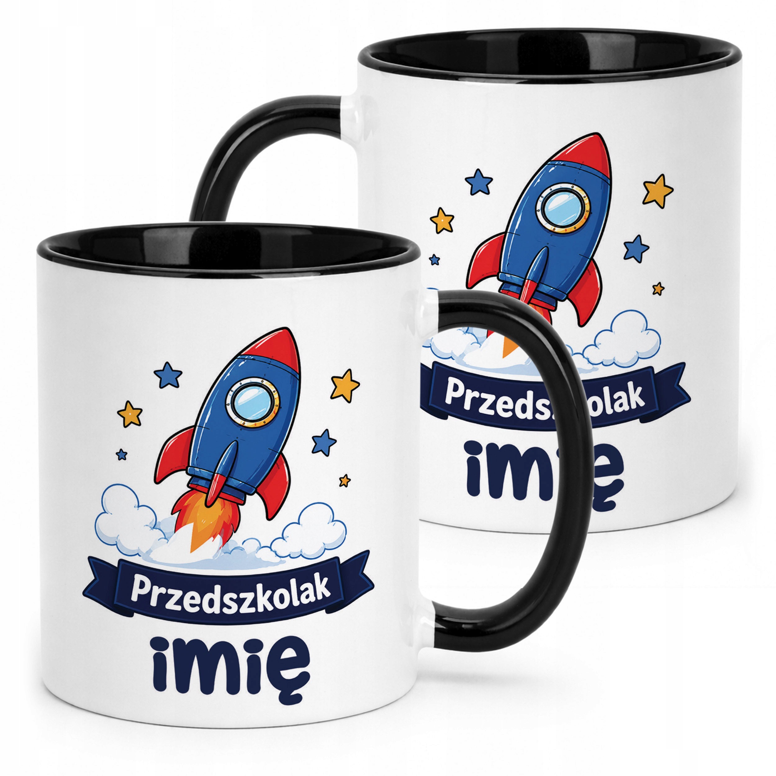 Kubek Czarny z nadrukiem personalizowany Przedszkolak Szkoła Dla Dzieci