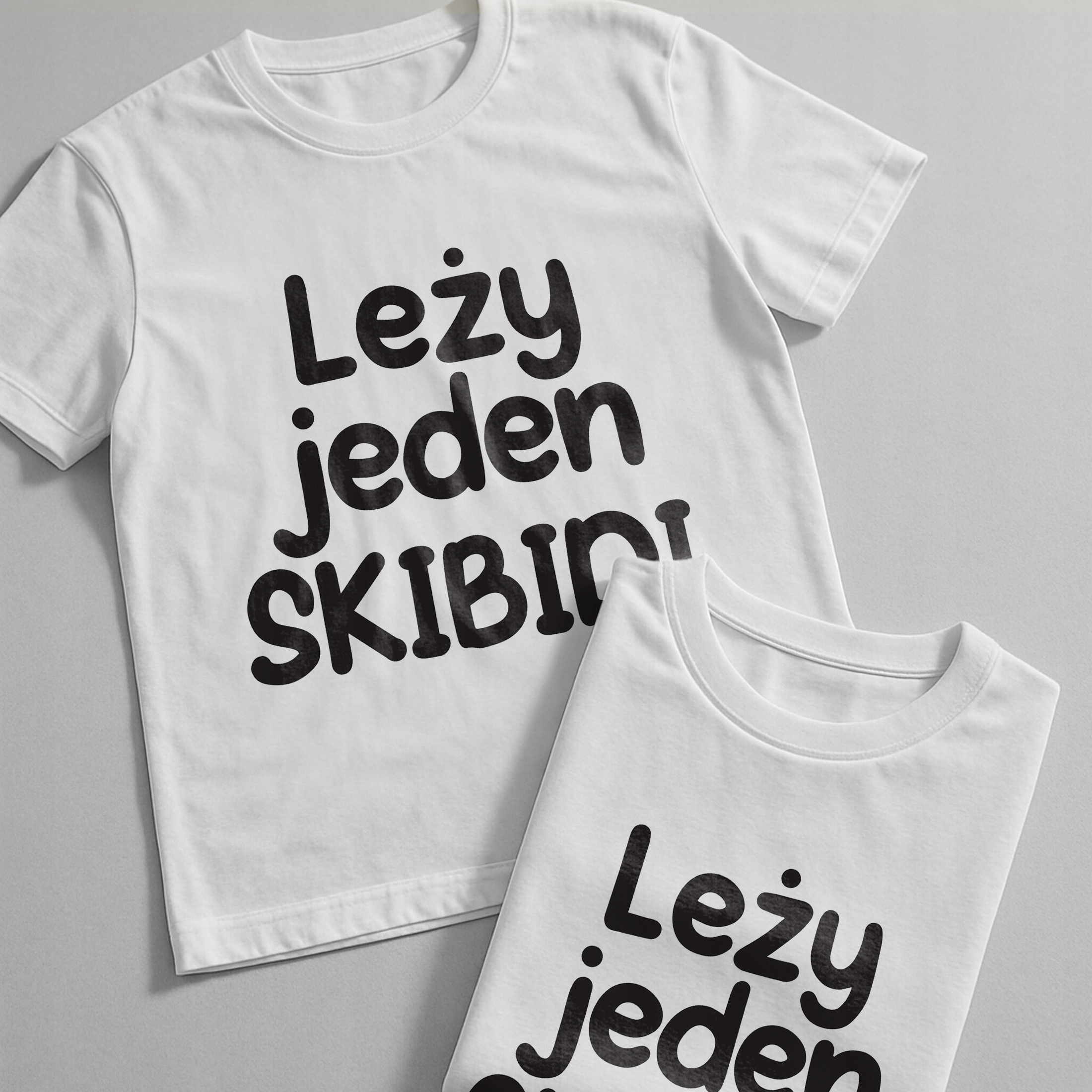 Koszulka biała męska Leży Jeden Skibidi Zabawny Prezent