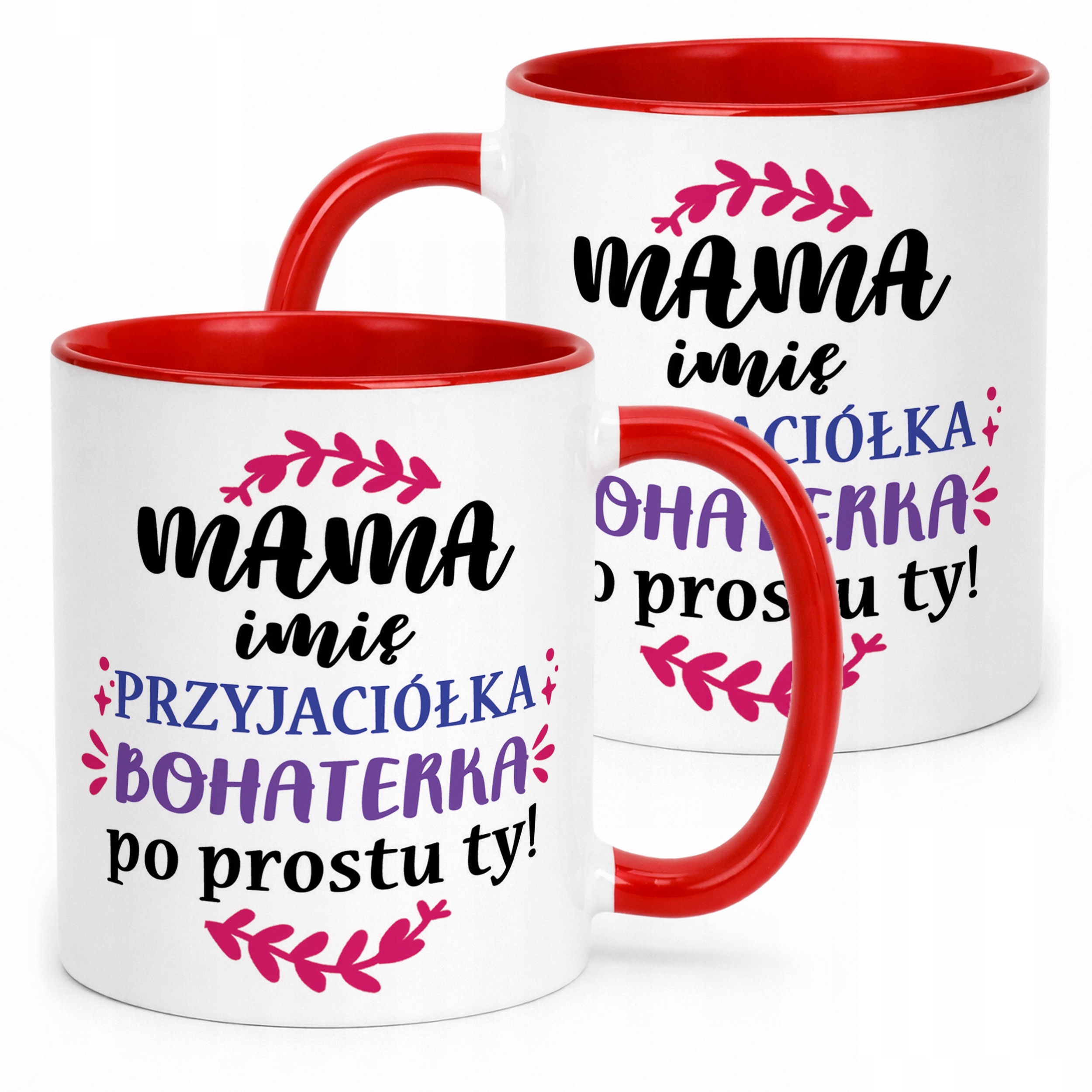 Kubek Czerwony Personalizowany Dzień Matki Dla Mamy Prezent Upominek