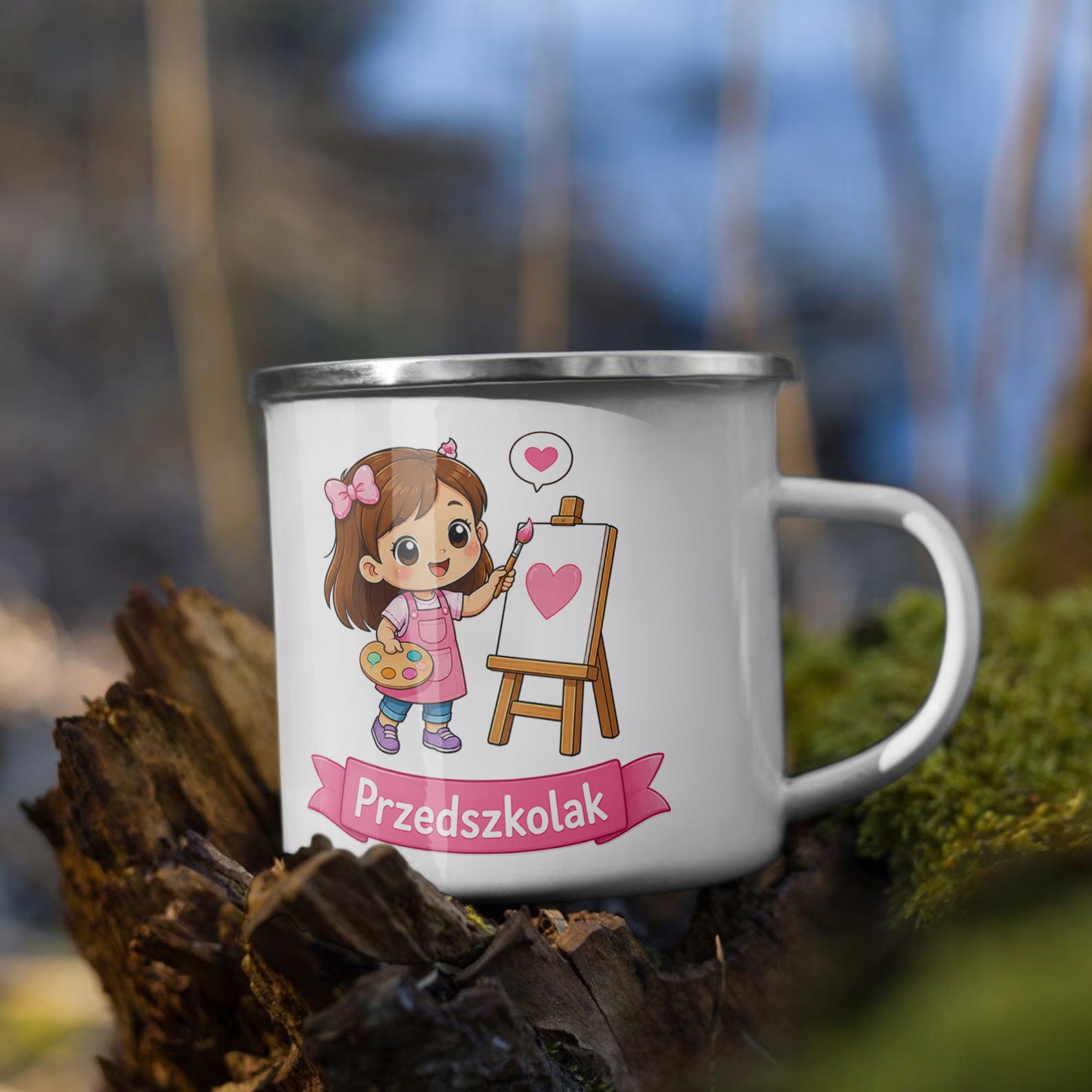 Zestaw Plecak Worek Kubek Emaliowany Z Nadrukiem Przedszkolak Szkoła