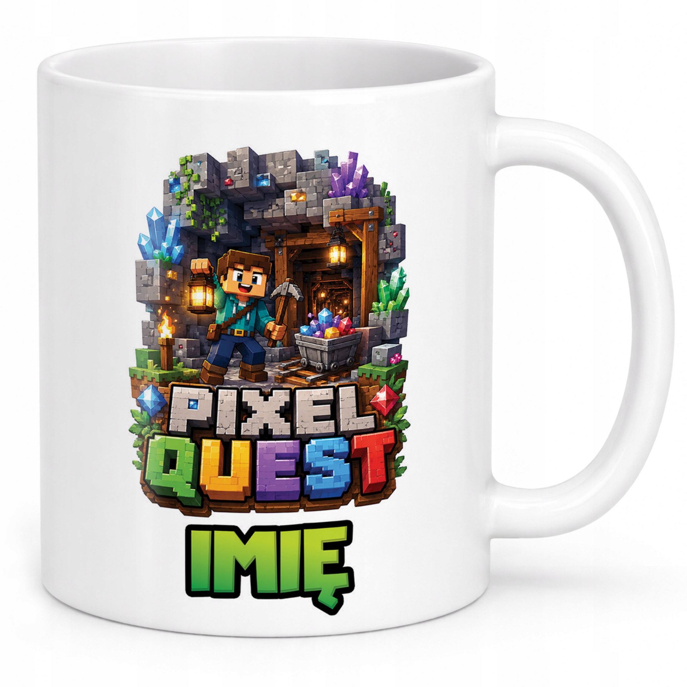 Zestaw Personalizowany Plecak Worek Kubek gra Pixel Quest Prezent
