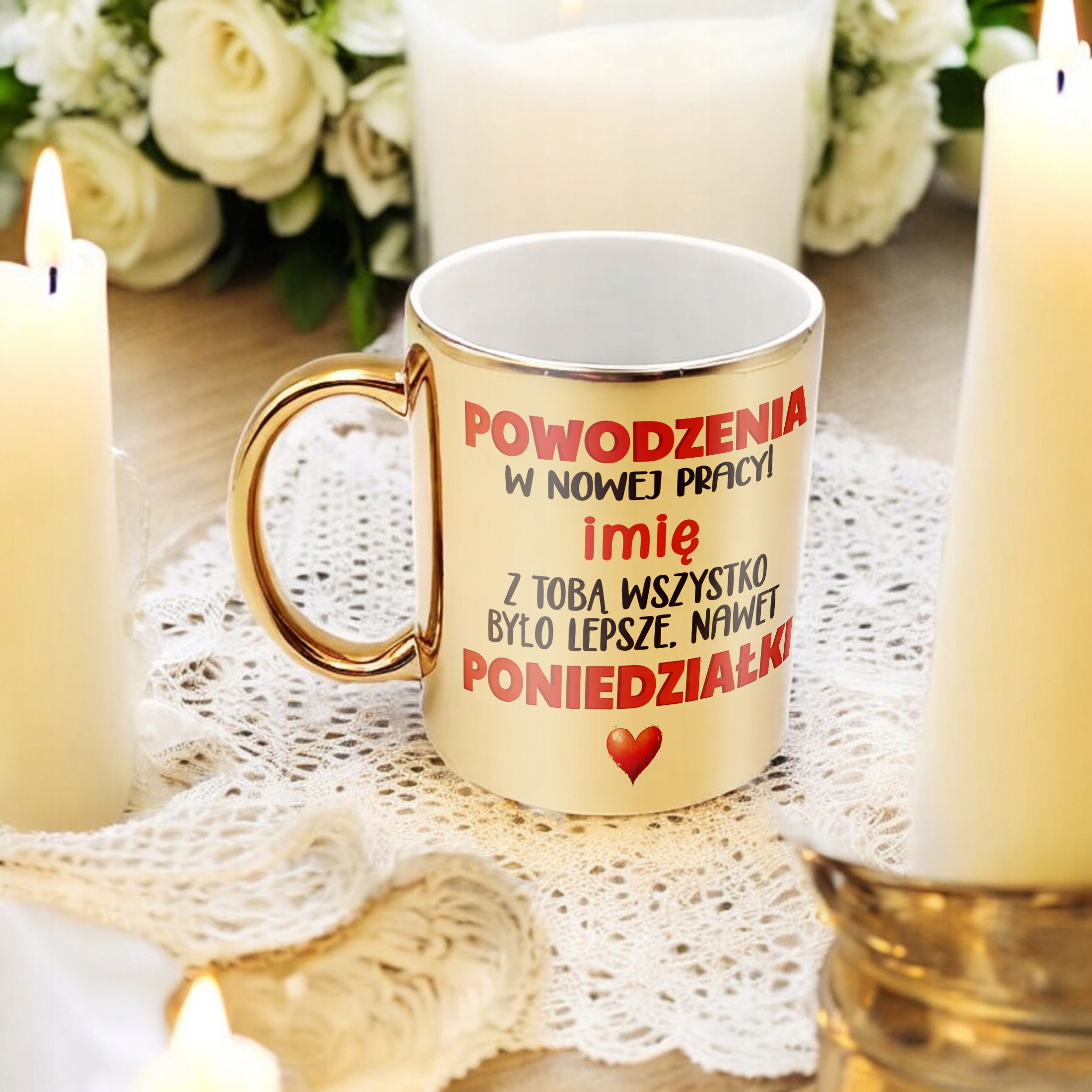 Złoty Kubek ceramiczny Personalizowany Pożeganie Odejście z Pracy Prezent