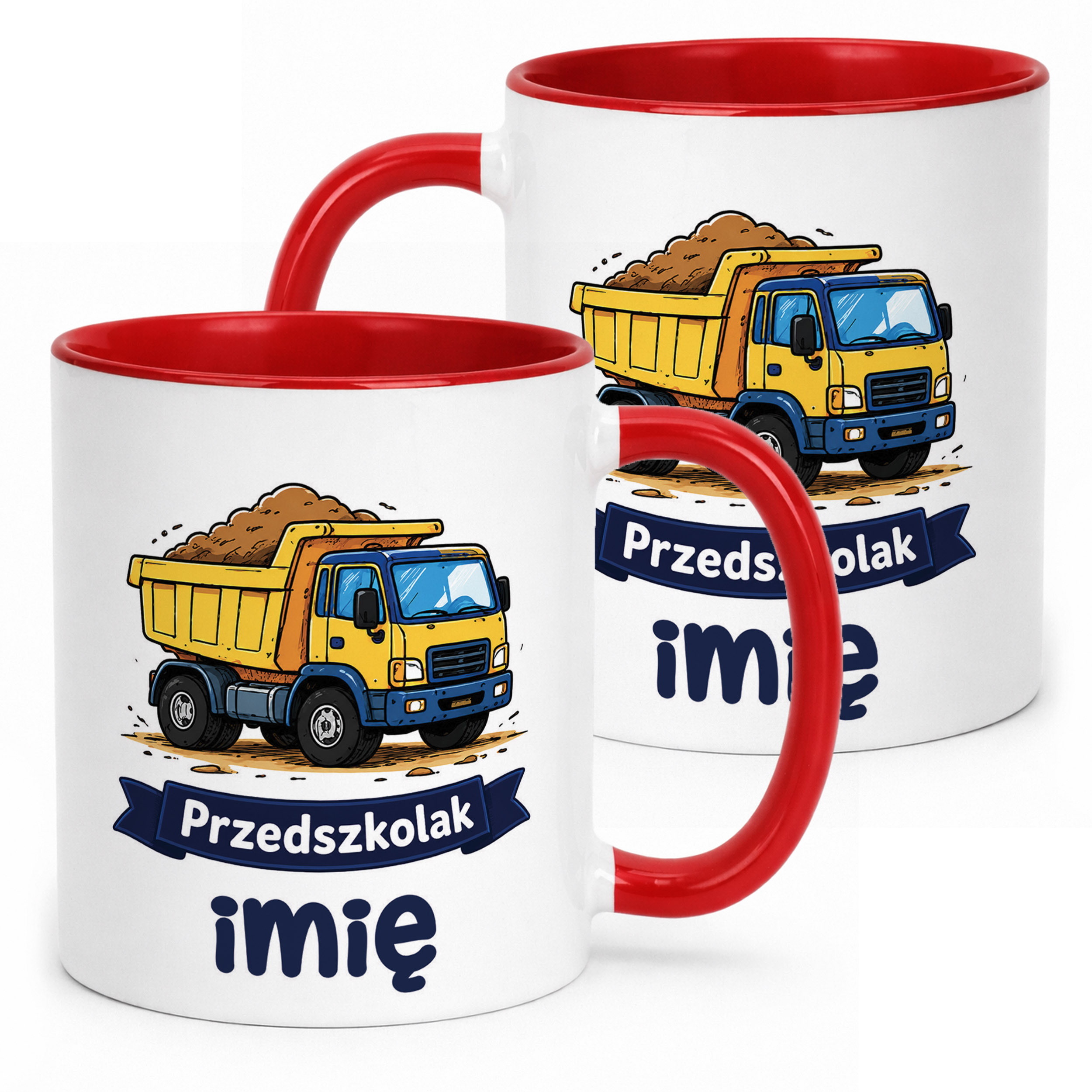 Kubek Czerwony z nadrukiem personalizowany Przedszkolak Szkoła Dla Dzieci
