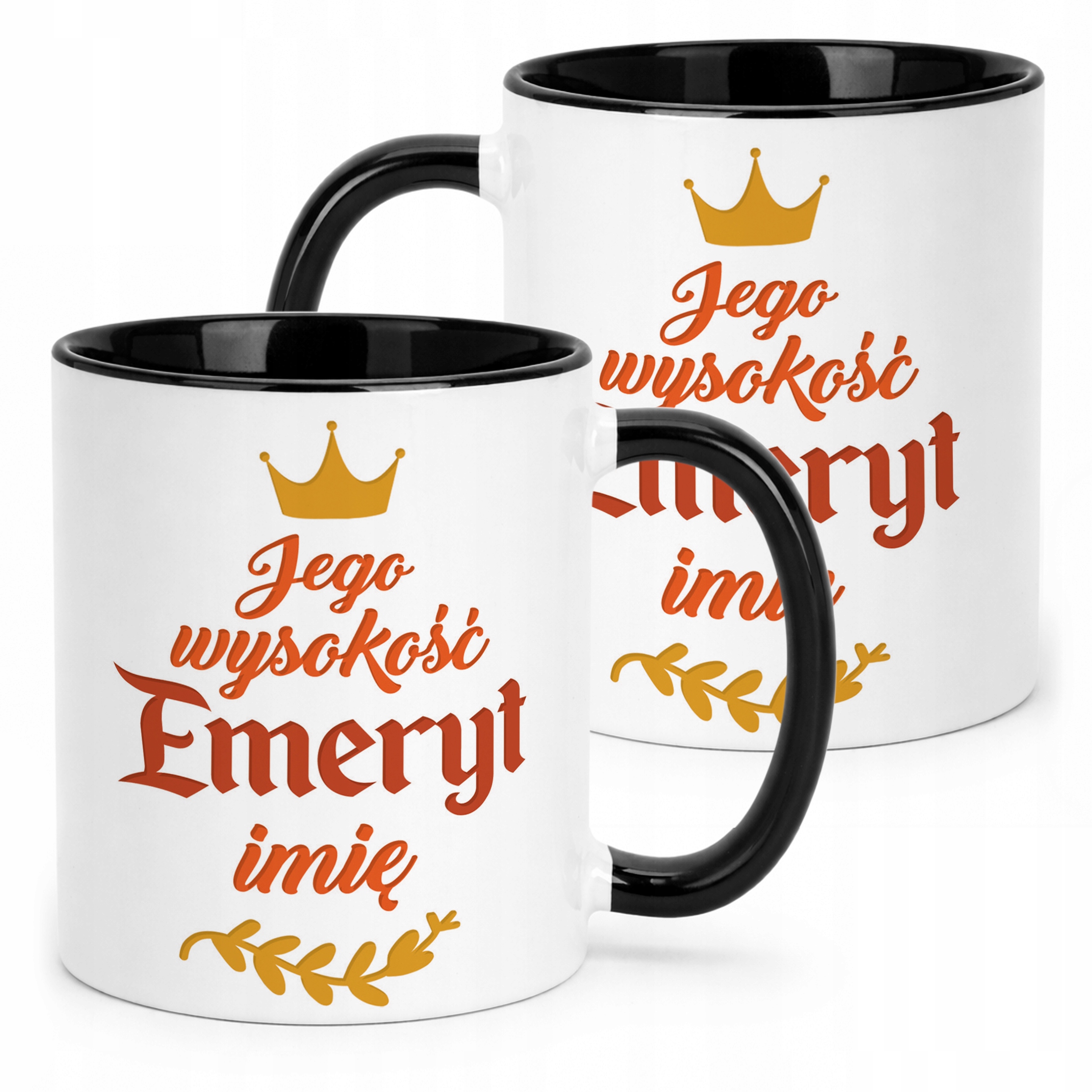 Kubek Czarny Personalizowany z okazji Emerytury Dla Emeryta Prezent