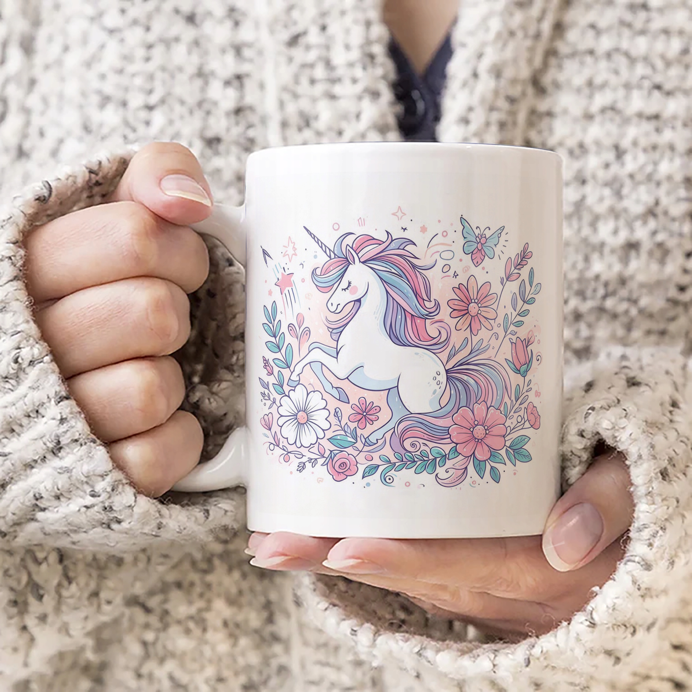 Kubek ceramiczny Z Koniem Jednorożcem Jednorożec Dla Dzieci Prezent