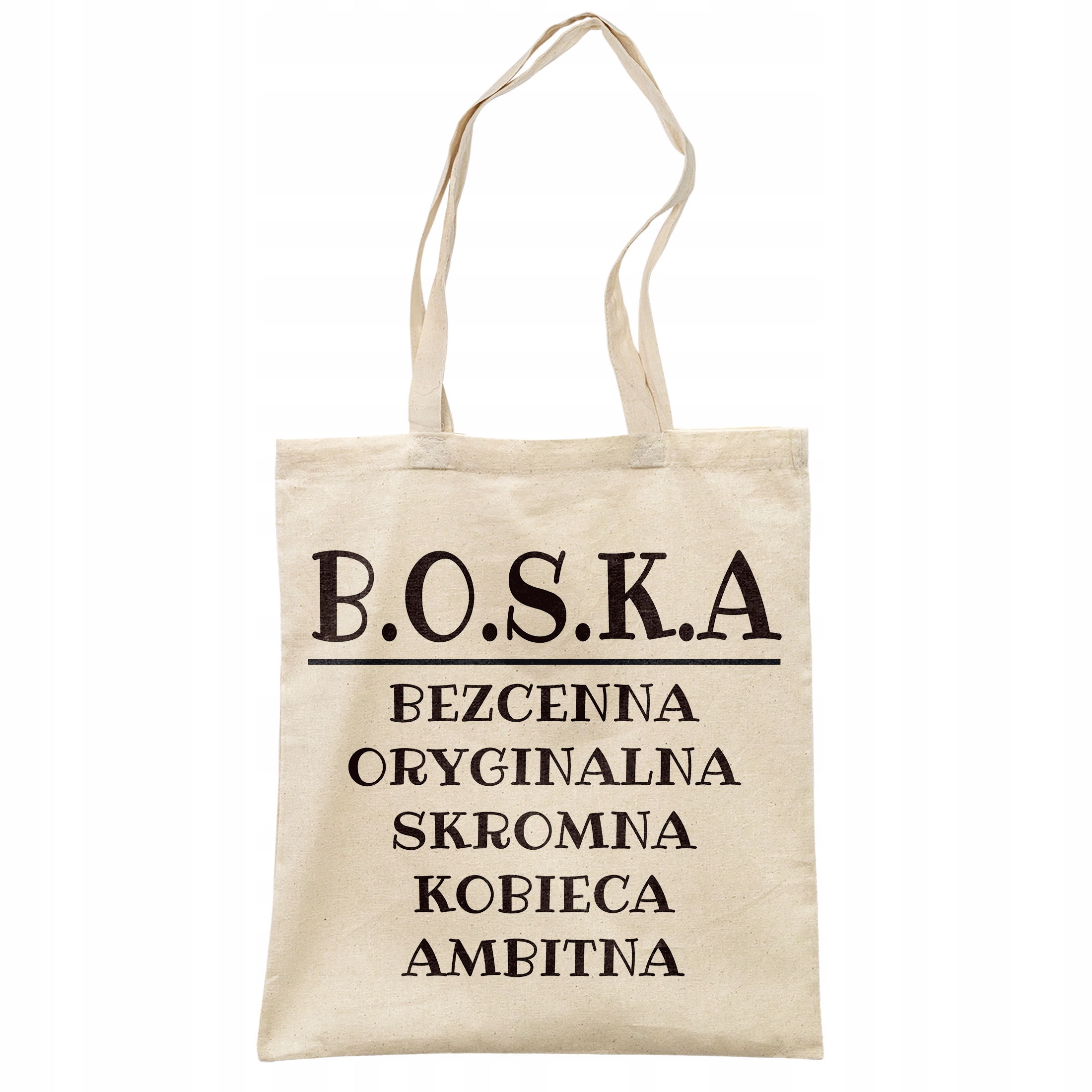 Torba bawełniana na zakupy B.O.S.K.A Zabawny Prezent