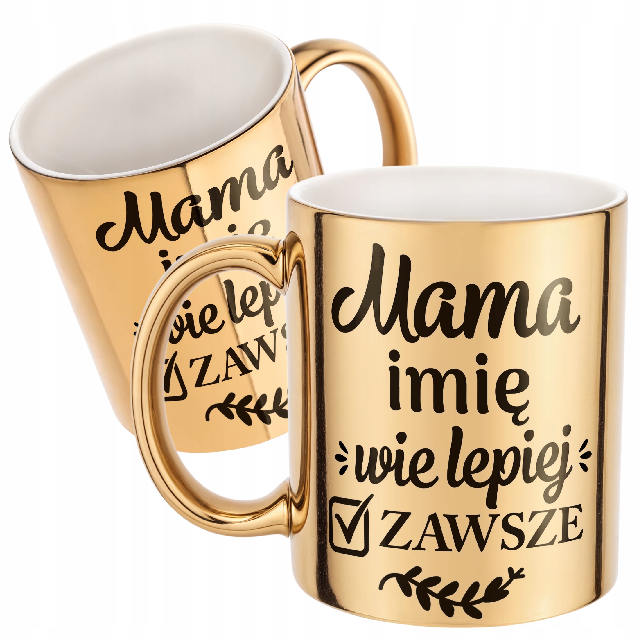 Złoty Kubek ceramiczny Personalizowany Dzień Matki Dla Mamy Prezent