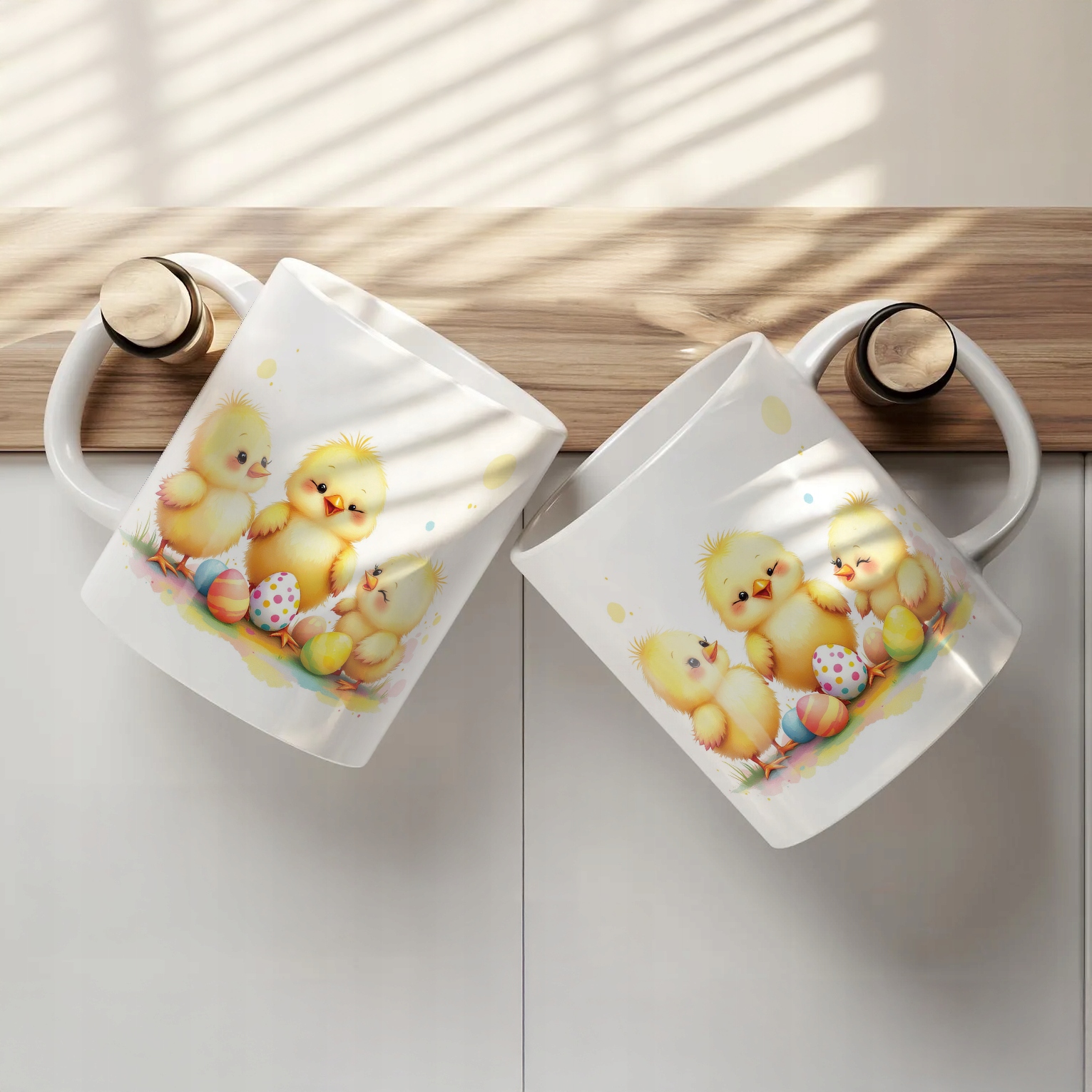 Kubek ceramiczny Wielkanocny Z okazji Świąt Wielkanocnych Kurczaki Pisanki