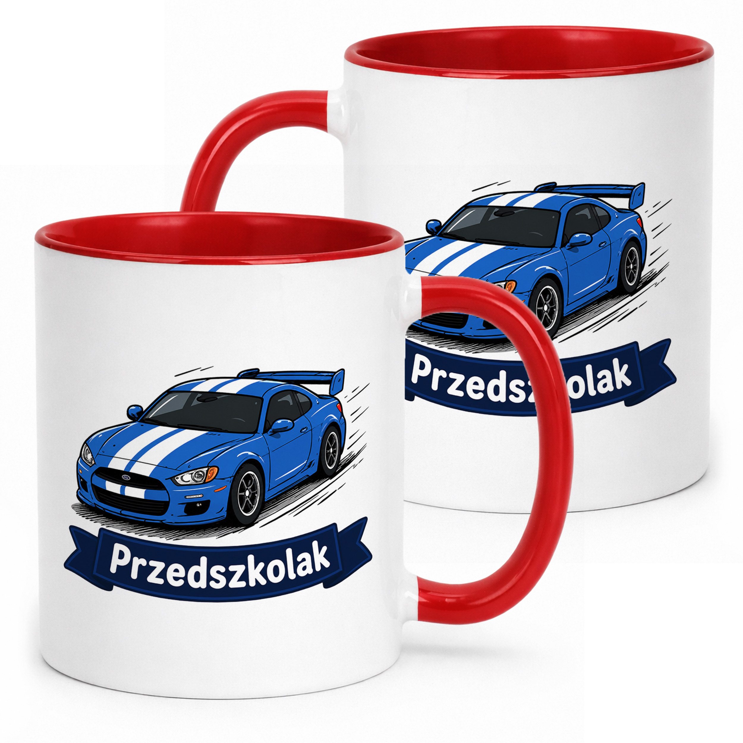 Kubek Czerwony z nadrukiem Przedszkolak Szkoła Dla Dzieci Prezent