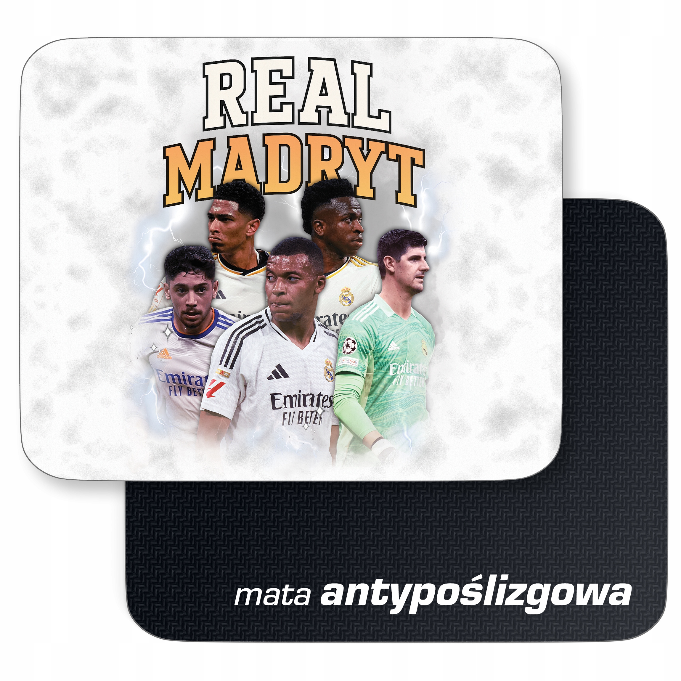 Zestaw Kubek Piłkarski + Podkładka pod mysz Real Madryt Bellingham Mbappé