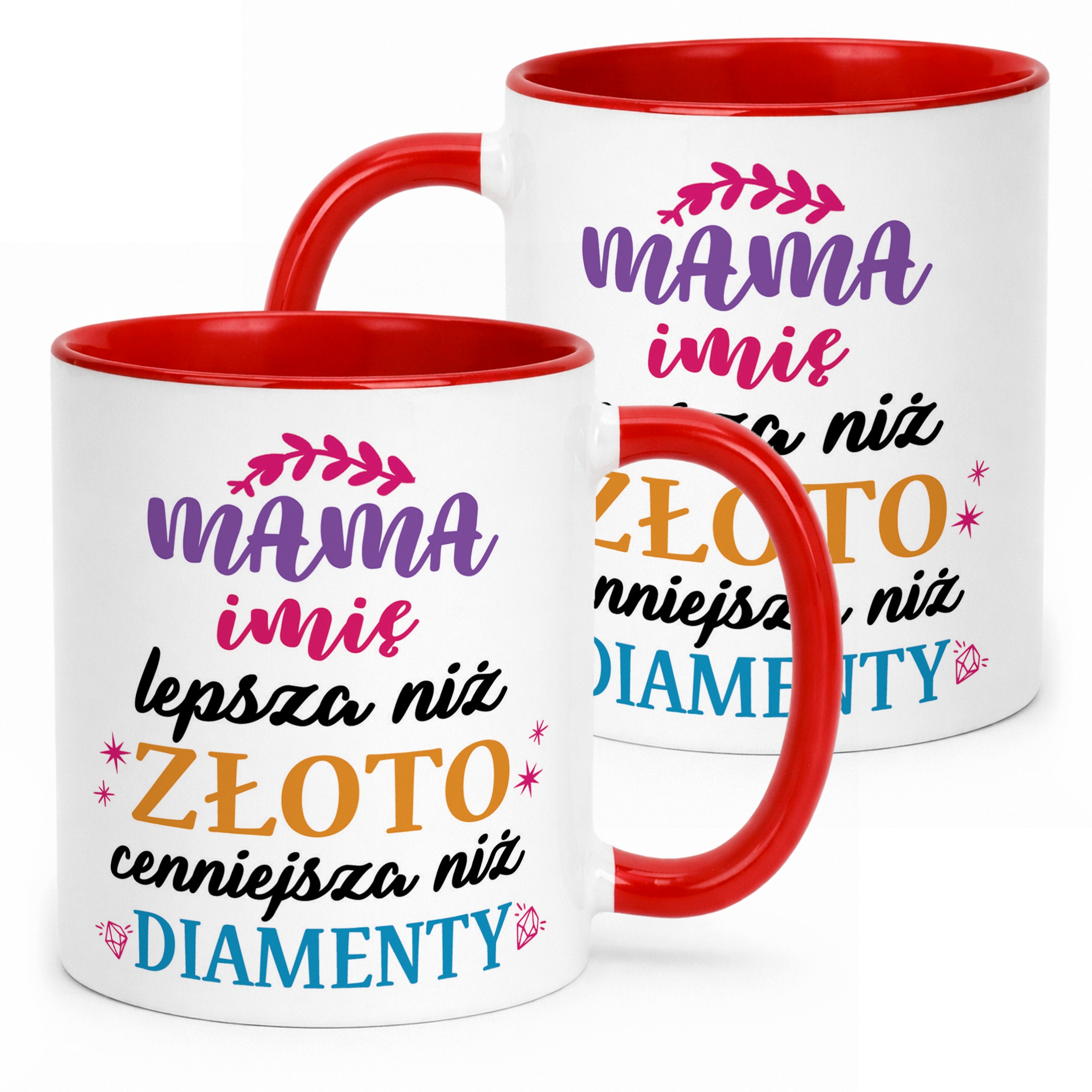 Kubek Czerwony Personalizowany Dzień Matki Dla Mamy Prezent Upominek