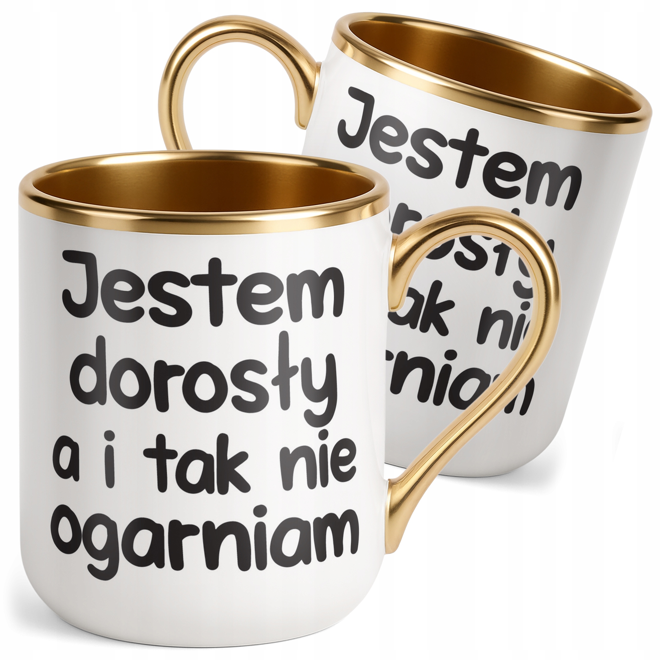 Kubek Premium Złoty Jestem Dorosły Nie Ogarniam Śmieszny Zabawny Prezent