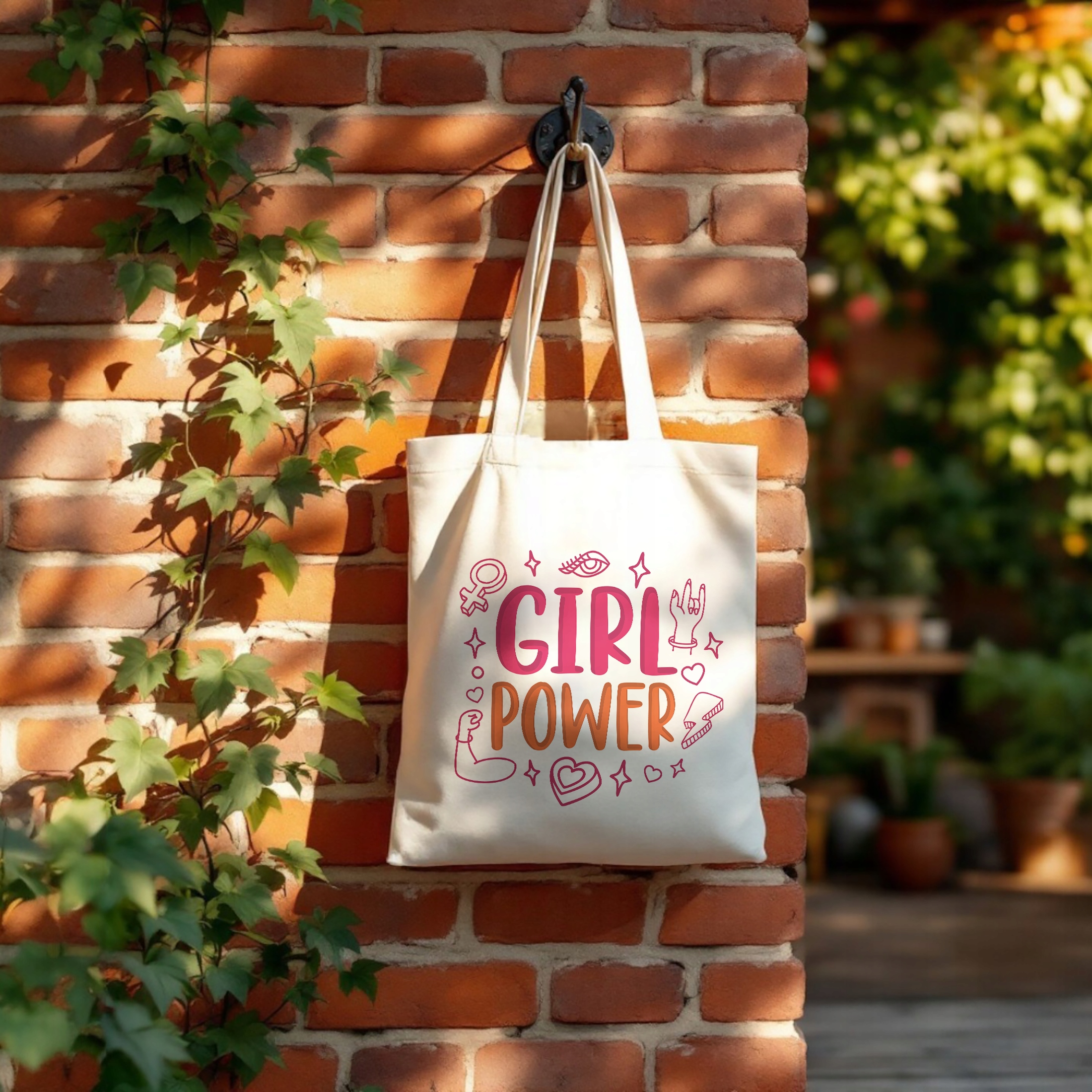 Torba bawełniana na zakupy prezent na Dzień Kobiet Girl Power Upominek