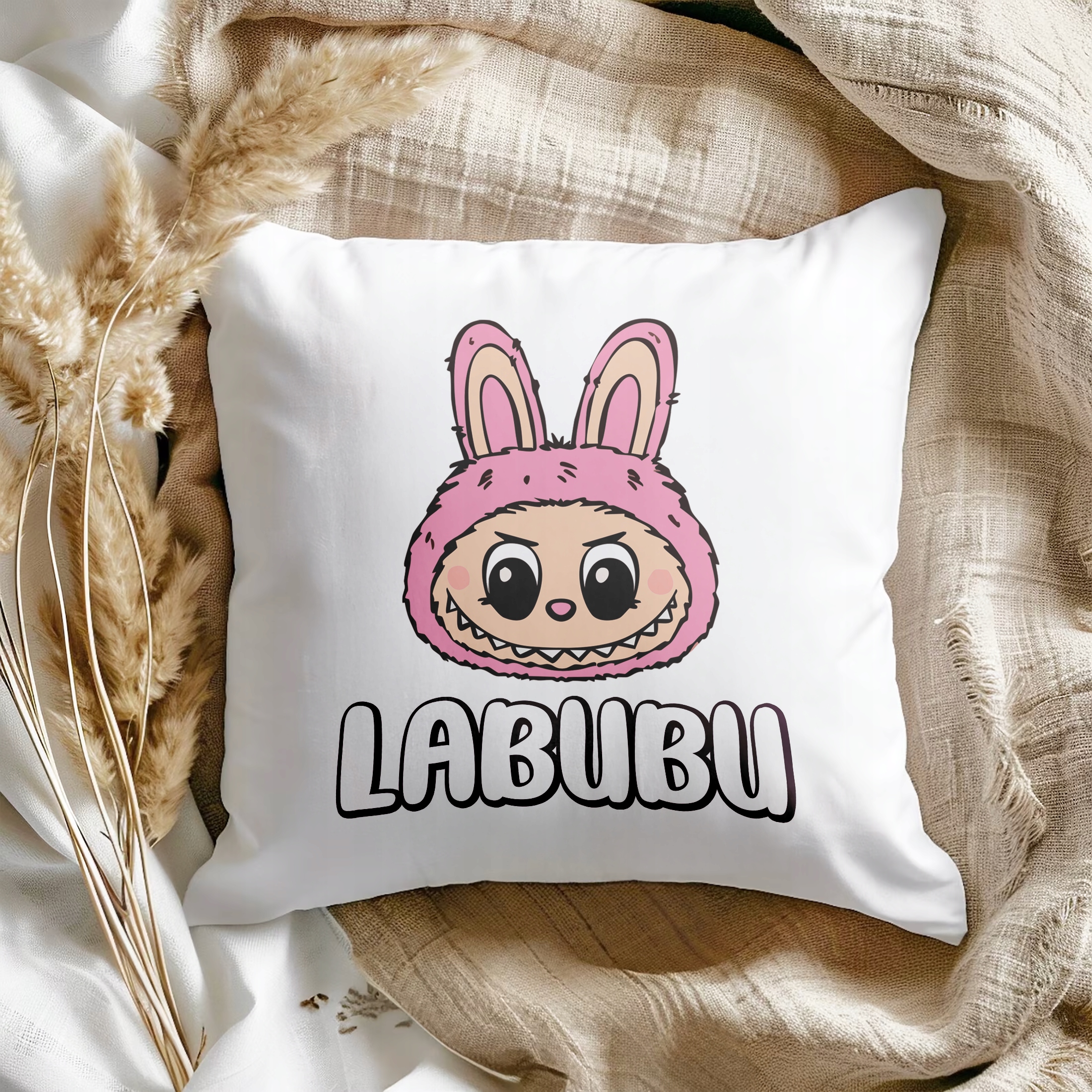Poduszka 38x38cm Labubu Urocze Stworki Bajka Dla Dzieci Prezent