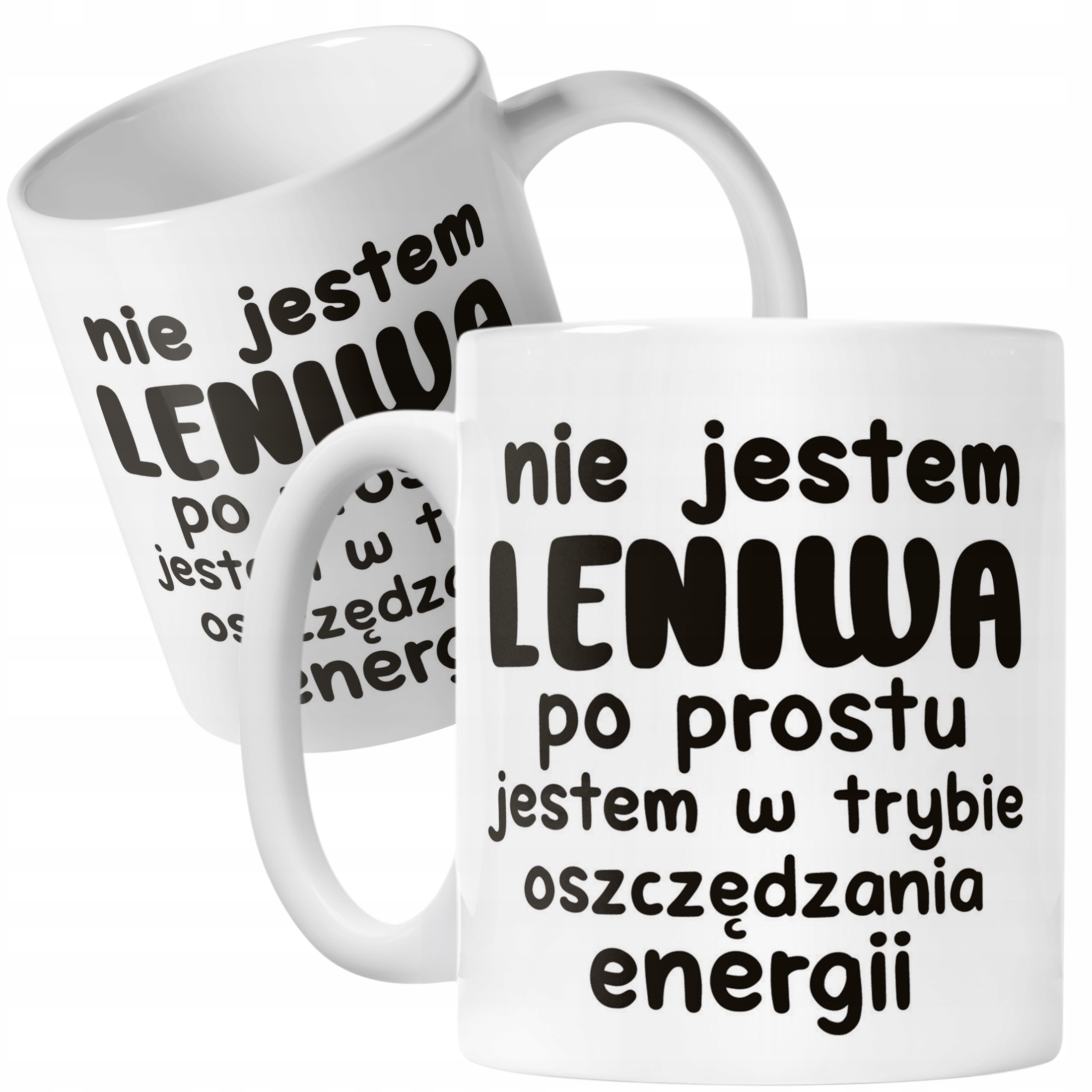 Kubek ceramiczny Nie Jestem Leniwa Śmieszny Zabawny Prezent