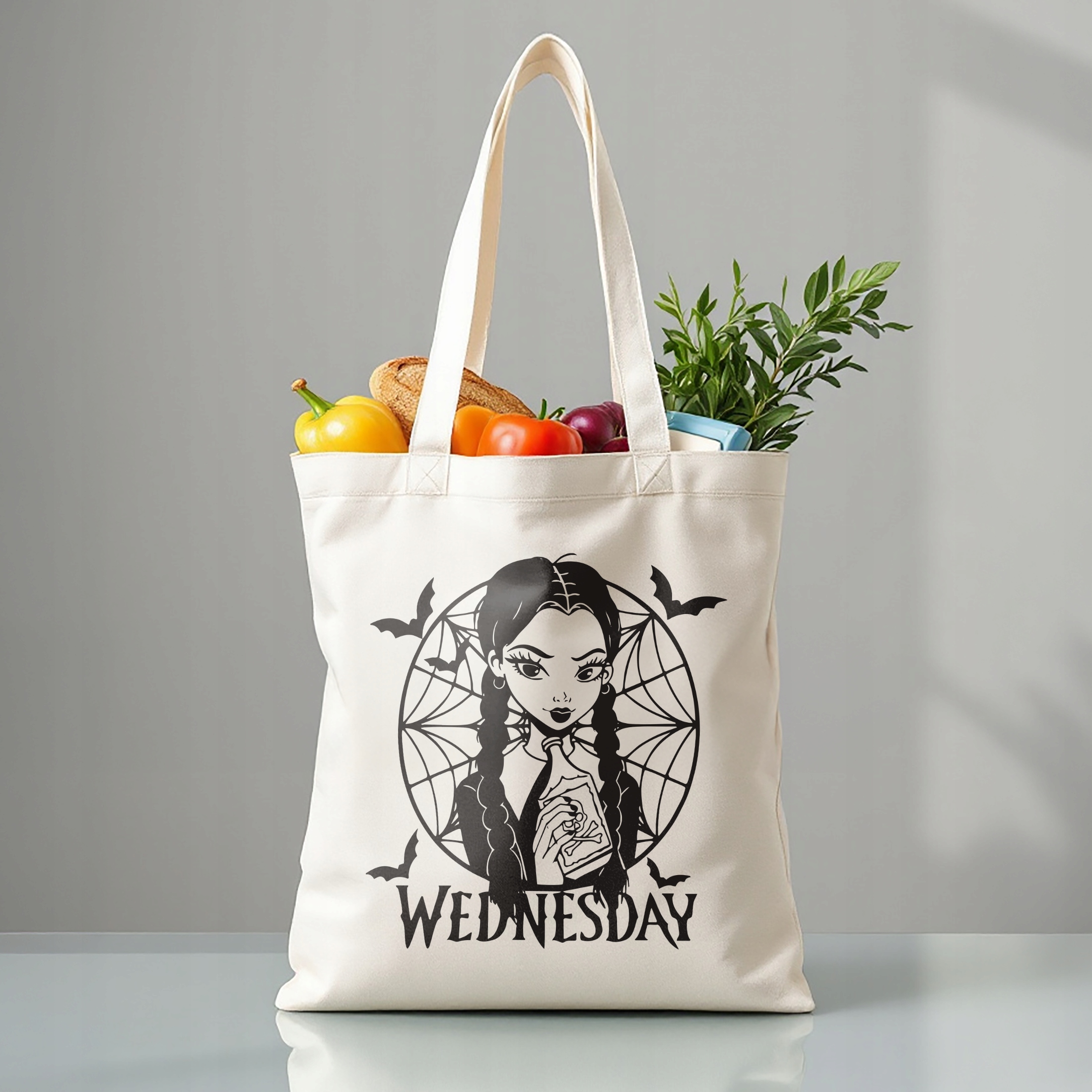 Torba bawełniana premium na zakupy Nevermore Wednesday Dla Fanów