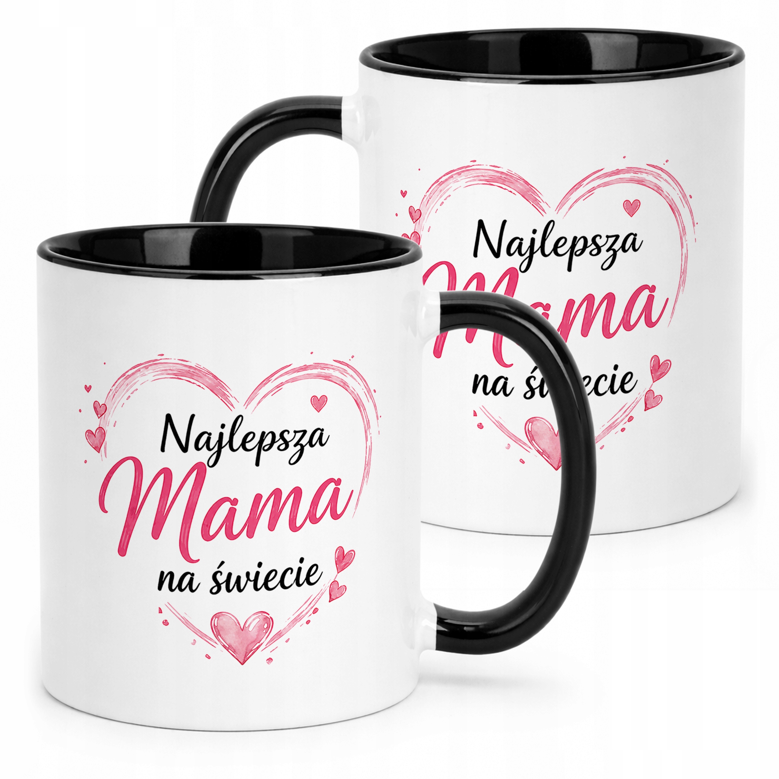 Kubek czarny dla mamy prezent na Dzień Matki piękny upominek dla mamy