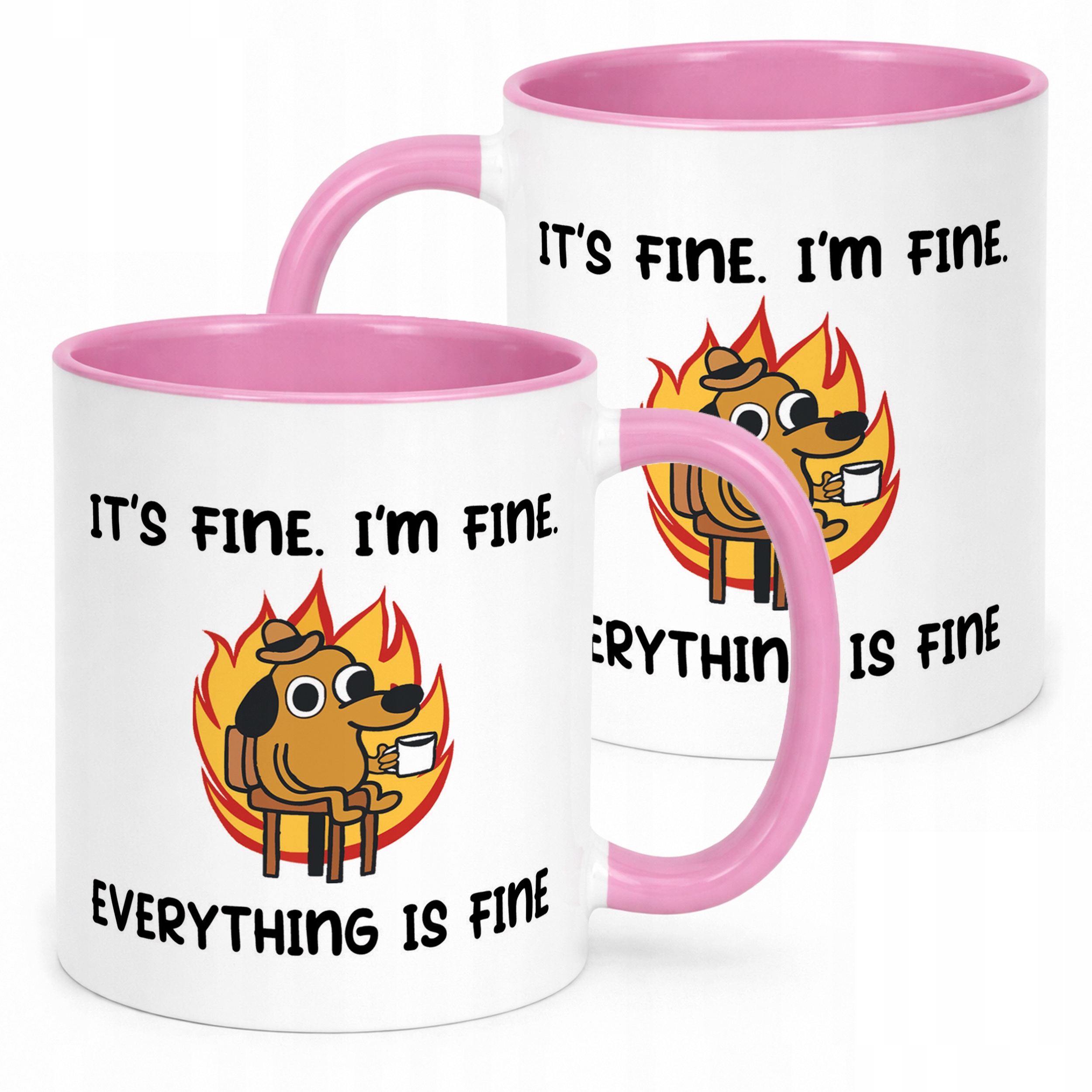 Kubek Różowy It’s Fine I’m Fine Śmieszny Zabawny Prezent