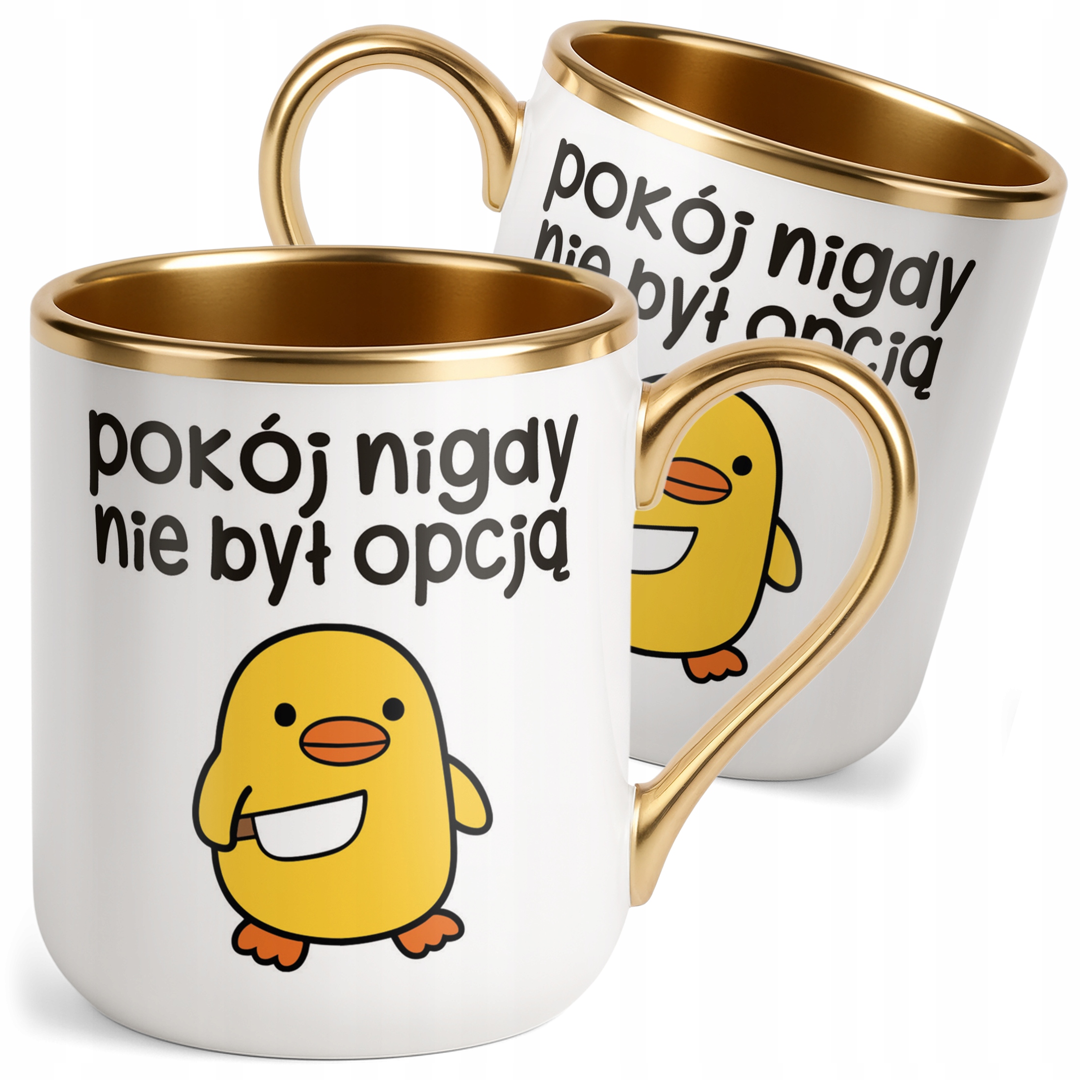 Kubek Premium Złoty Pokój Nigdy Nie Był Opcją Śmieszny Zabawny Prezent