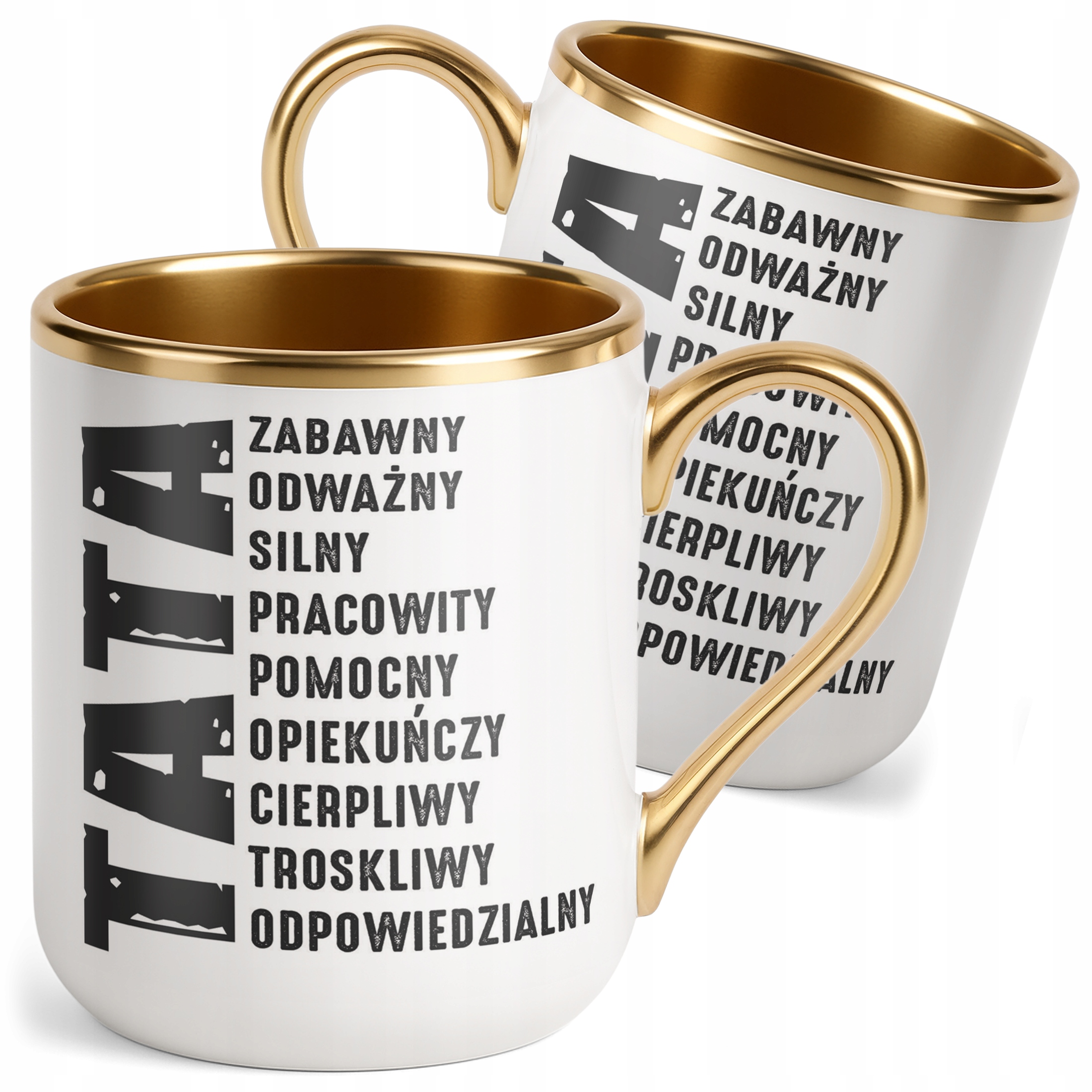 Kubek Premium Złoty Dzień Ojca Dla Taty TATA Prezent Upominek