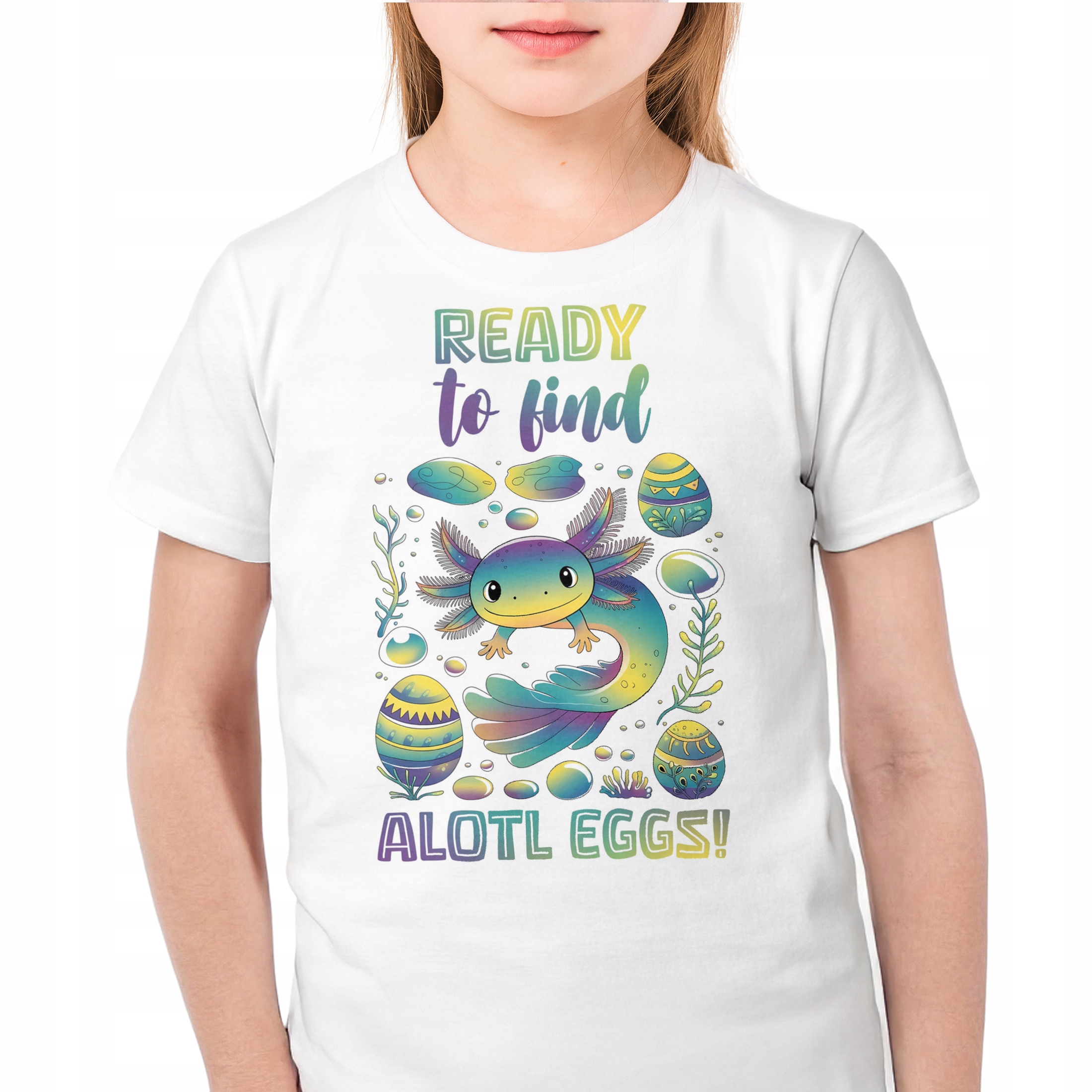 Koszulka dziecięca biała Aksolotl Axolotl Prezent dla Fana