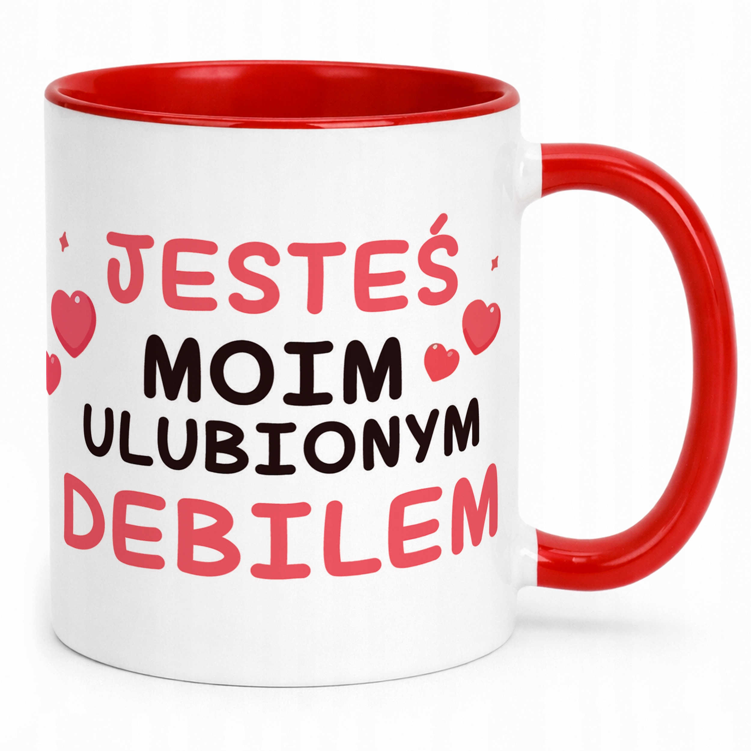 Kubek Czerwony Personalizowany Serce Walentynki Prezent Upominek
