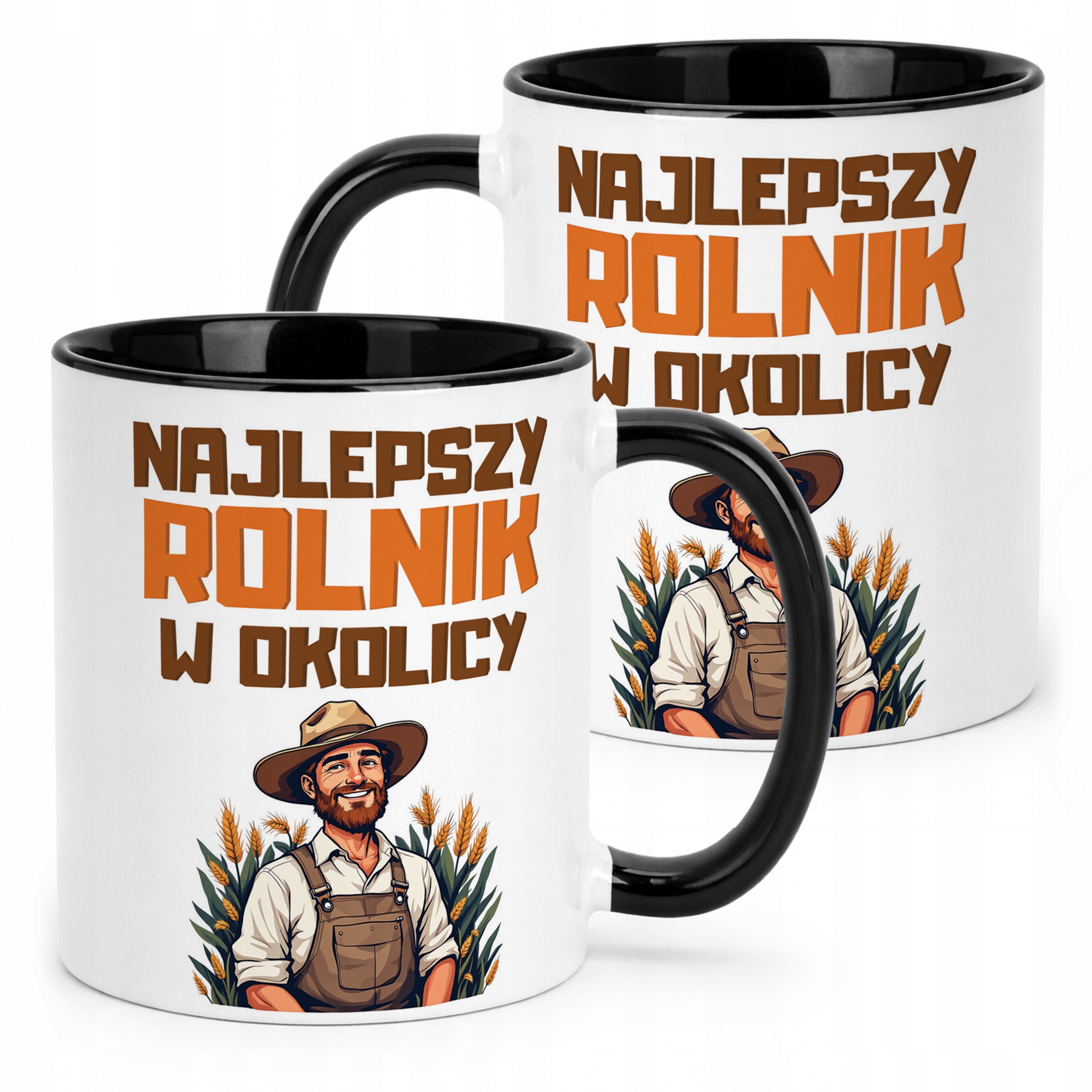 Kubek Czarny Rolnik Dla Rolnika Traktor Zabawny Prezent Upominek