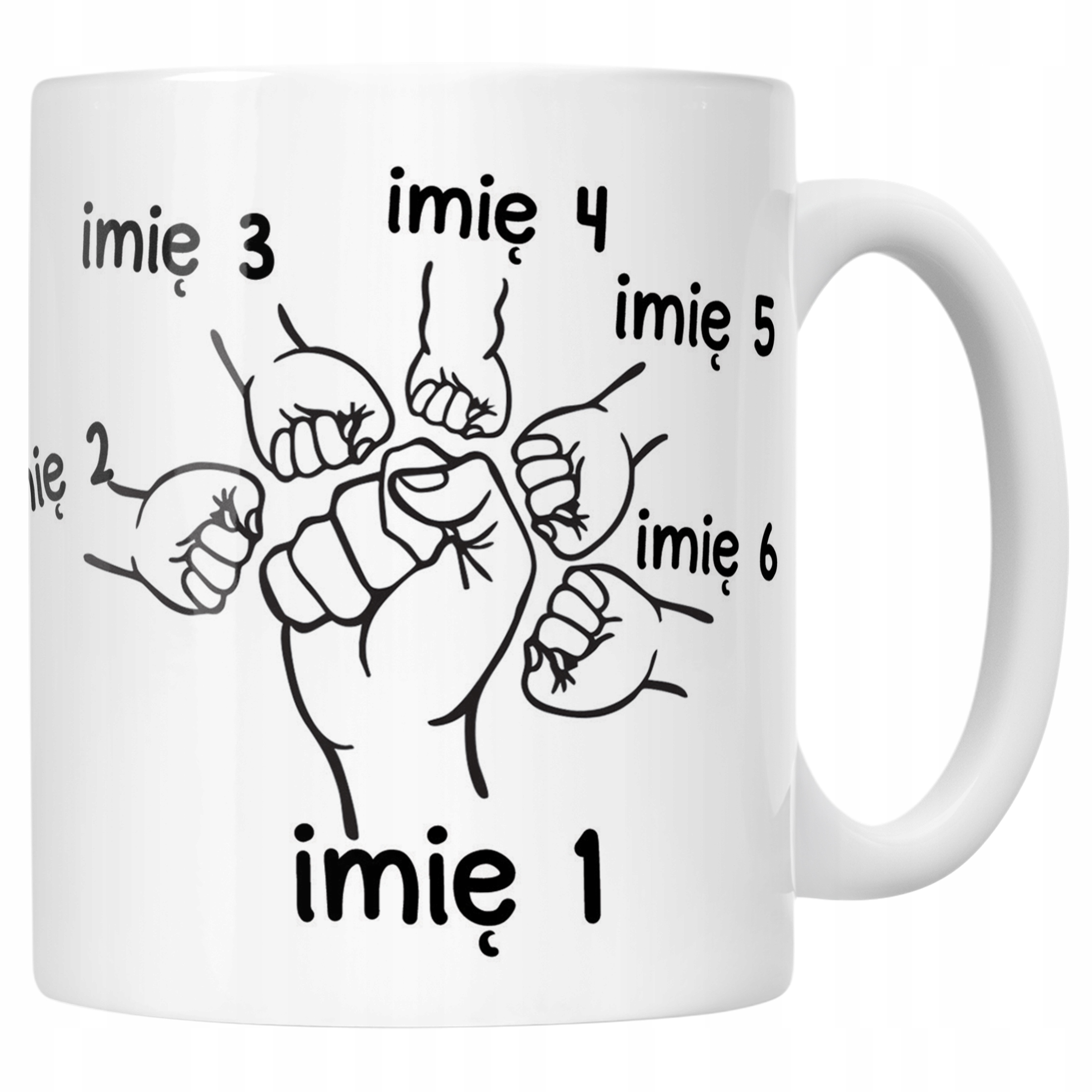 Kubek ceramiczny Personalizowany Dzień Ojca Najlepsza Drużyna 5 Dzieci