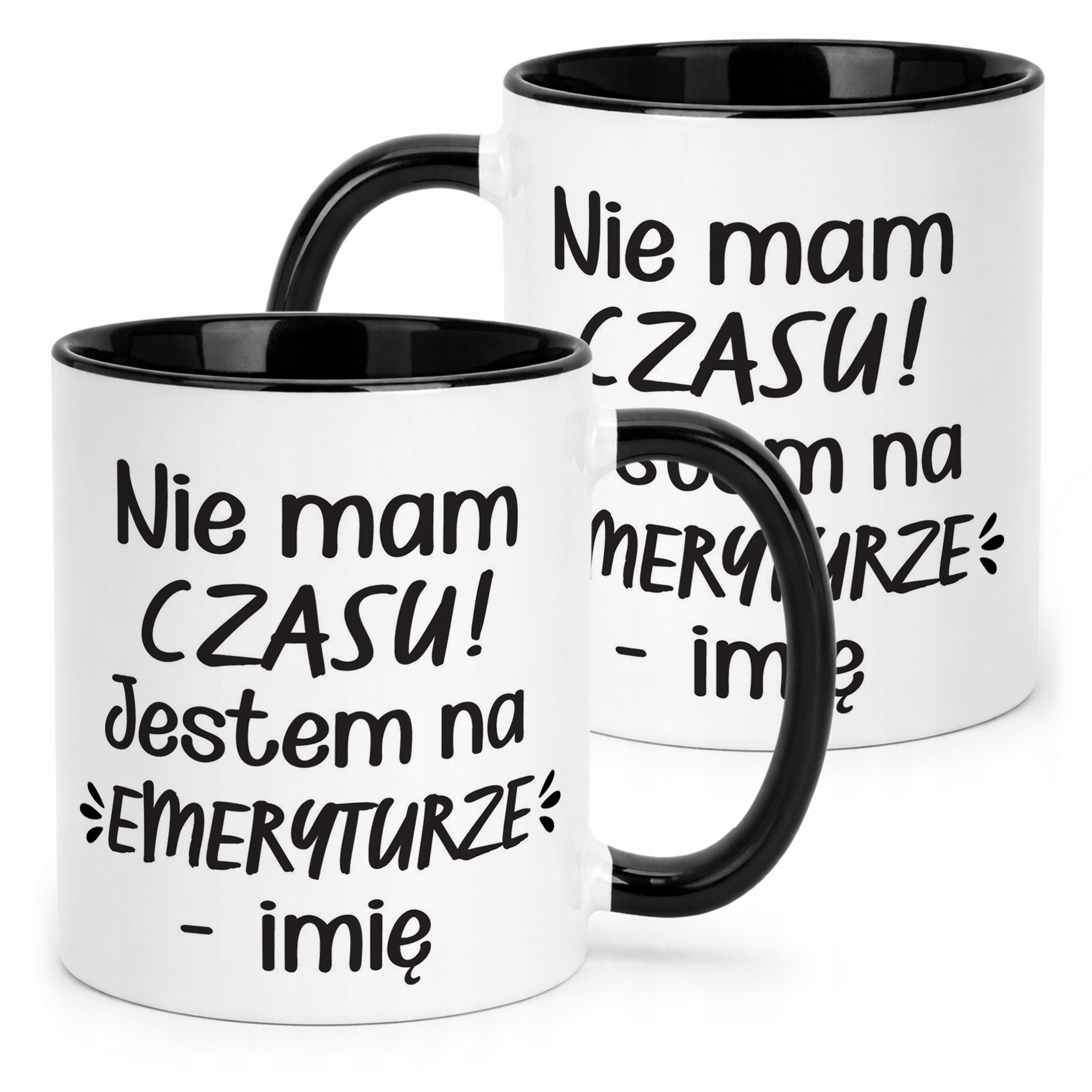 Kubek Czarny Personalizowany z okazji Emerytury Dla Emeryta Emerytki