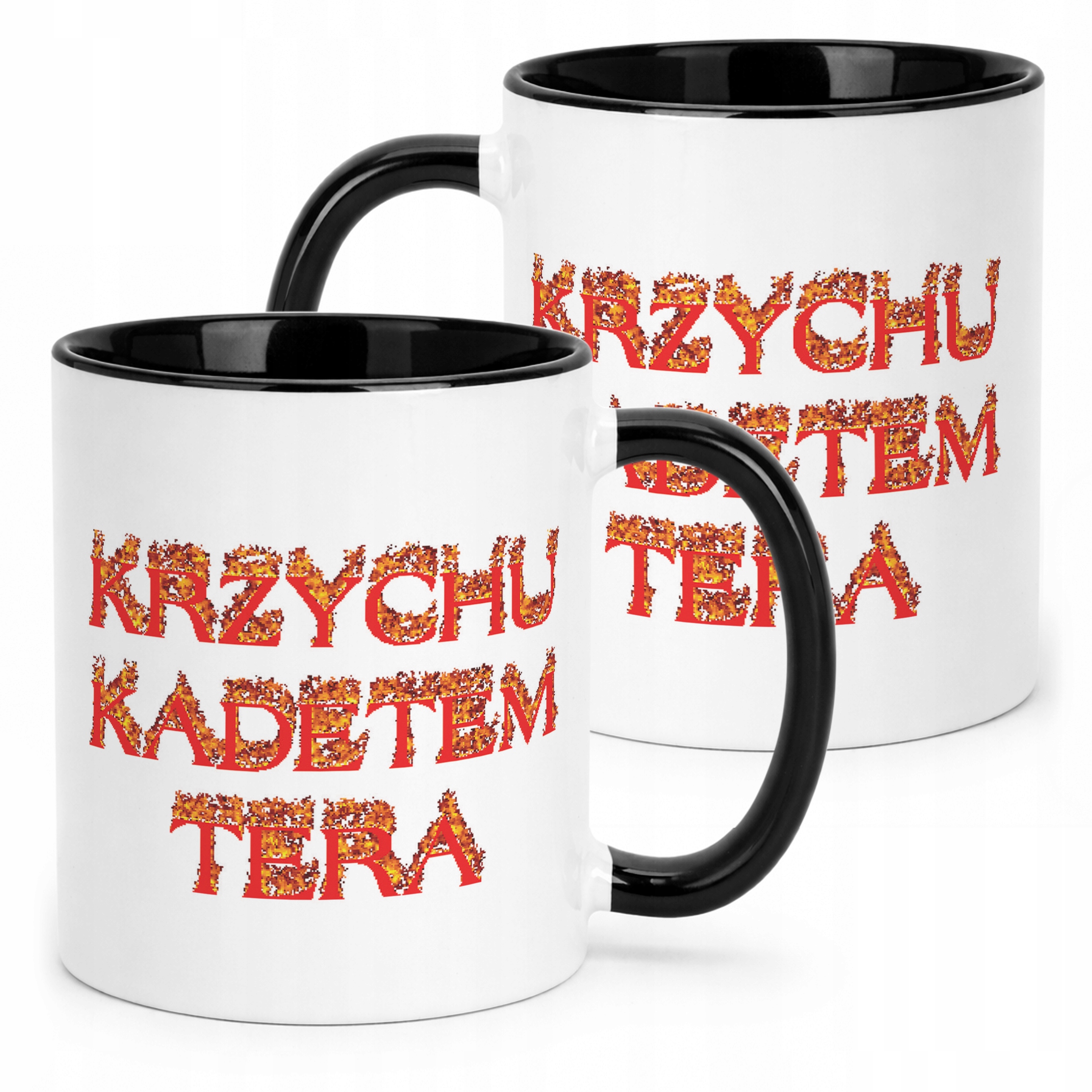 Kubek Czarny Krzychu Kadetem Tera Memy Zabawne Prezent
