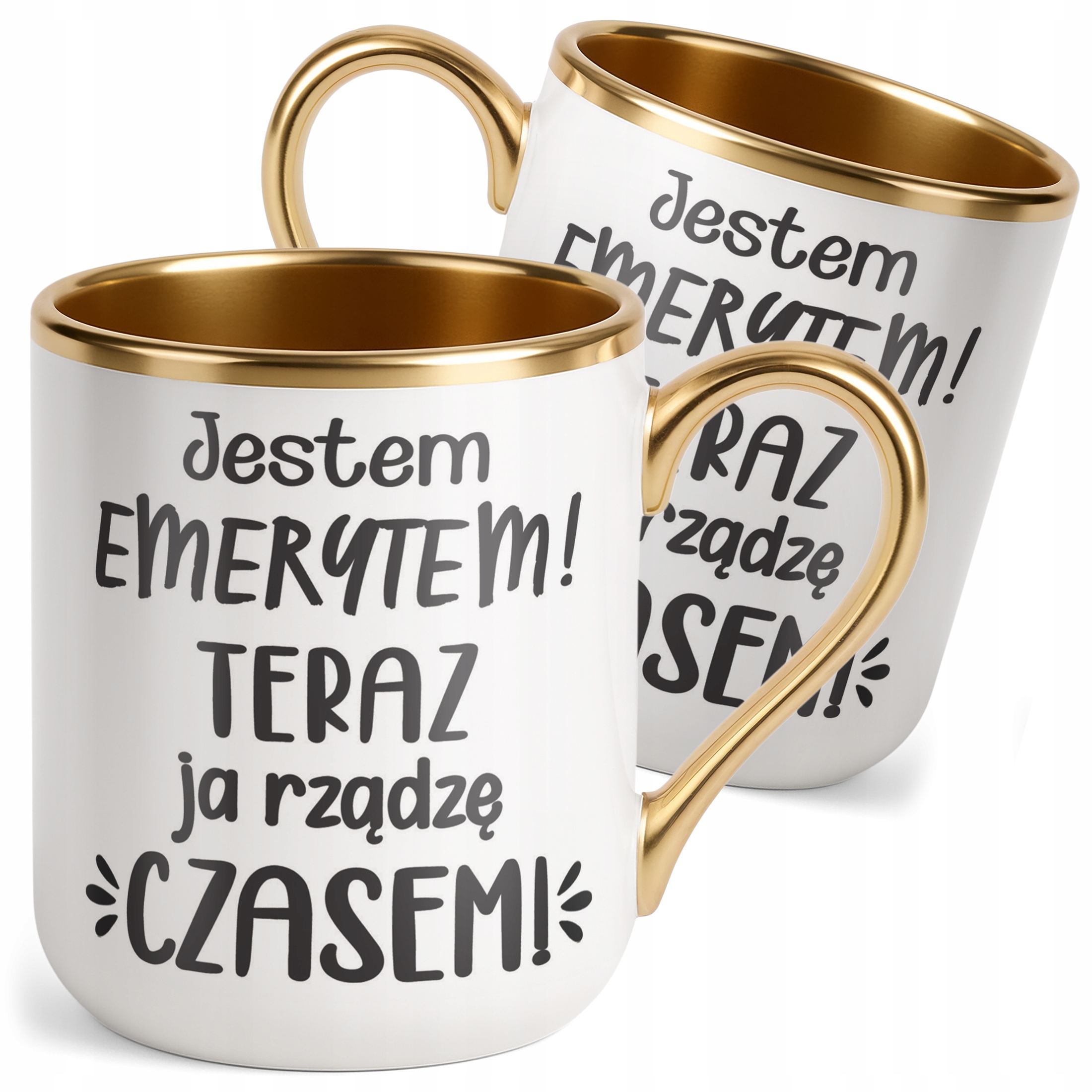 Kubek Premium Złoty Z okazji Emerytury Dla Emeryta Emerytki Prezent