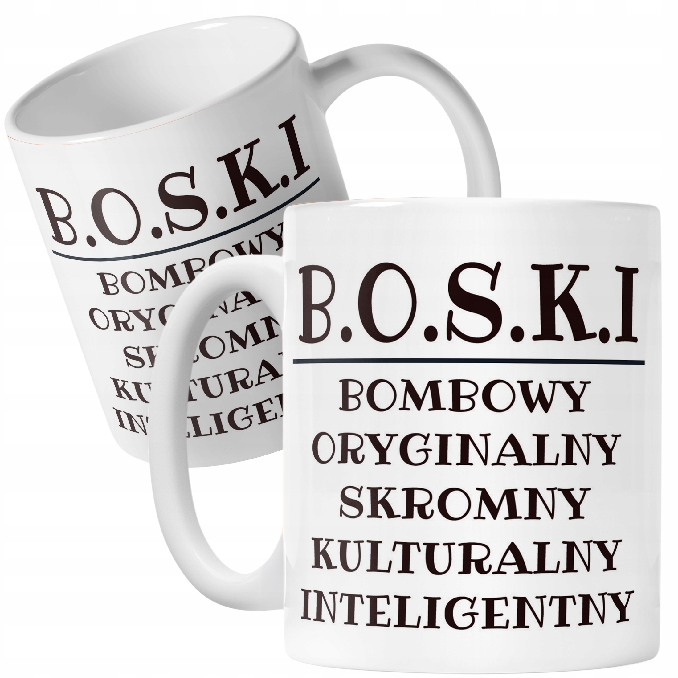 Kubek ceramiczny B.O.S.K.I Dla Mężczyzny Śmieszny Zabawny Prezent