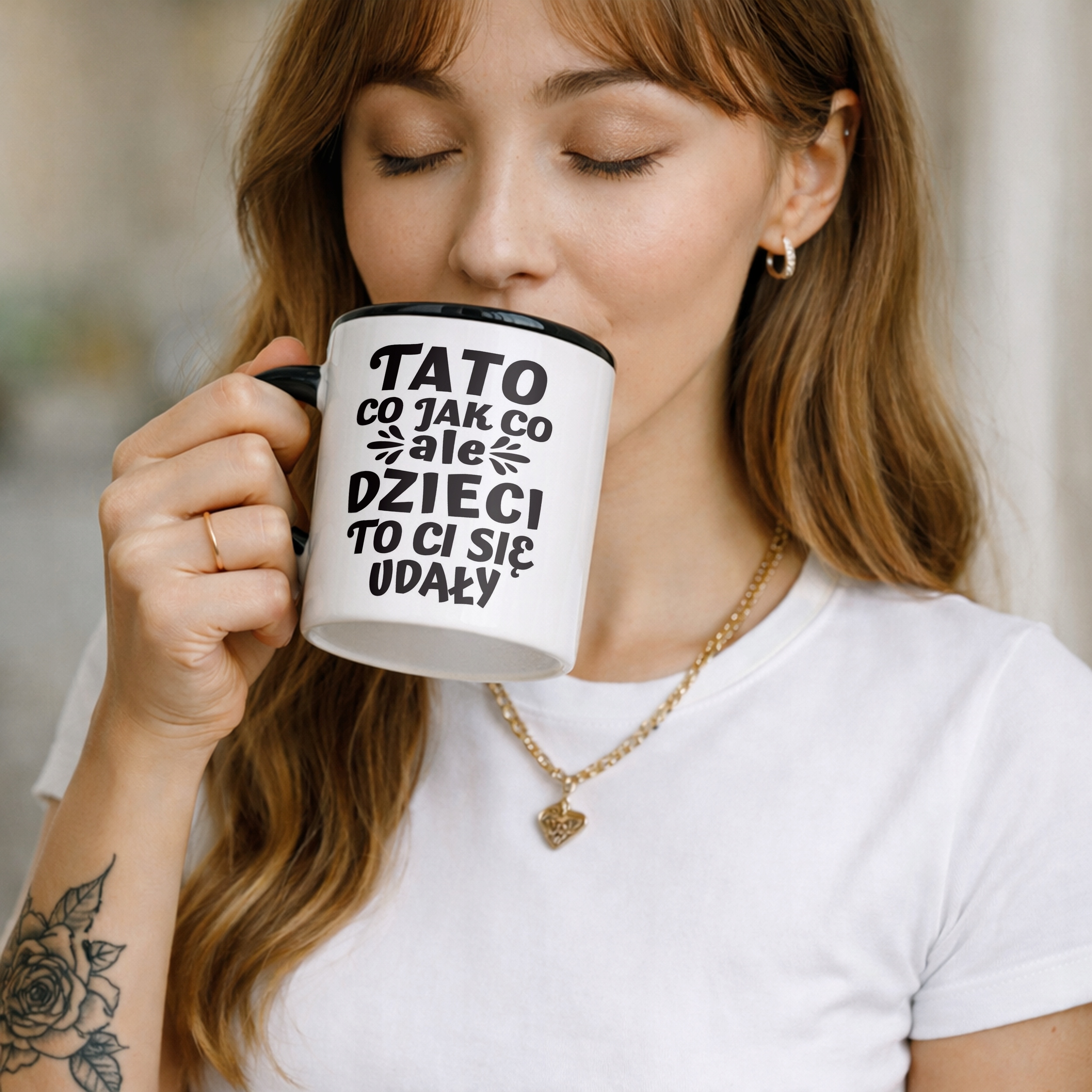 Kubek Czarny Dzień Ojca Dla Taty Dzieci To Ci Się Udały Prezent