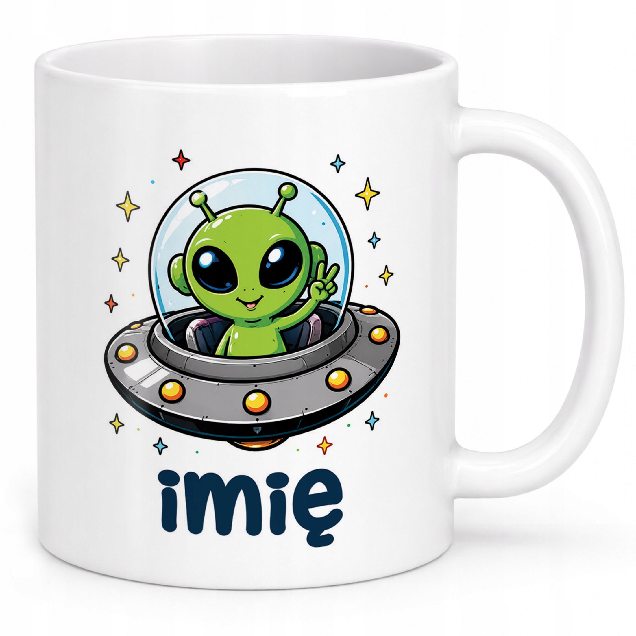 Zestaw Personalizowany Plecak Worek Kubek Kosmita UFO Prezent