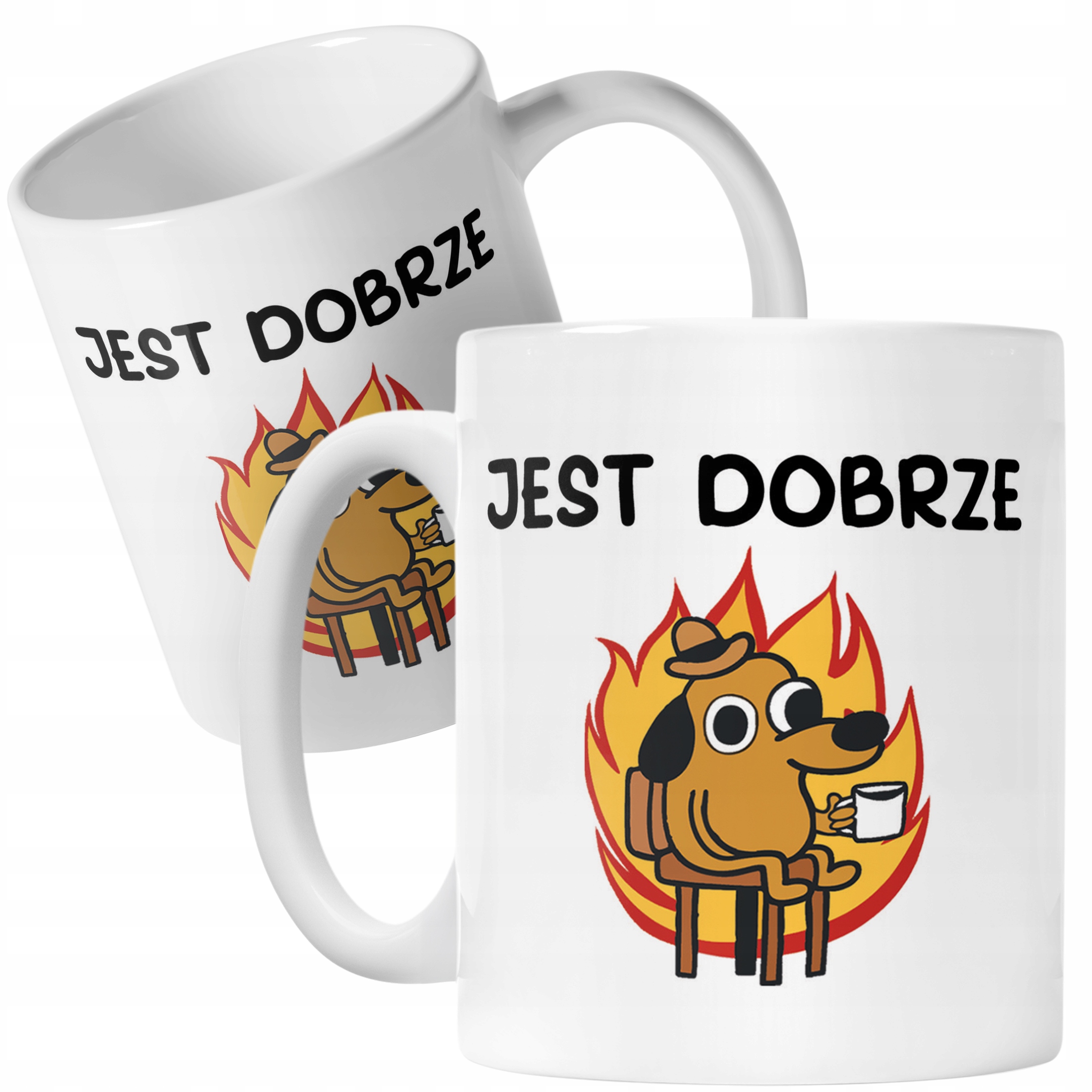 Kubek ceramiczny Jest Dobrze Śmieszny Zabawny Prezent