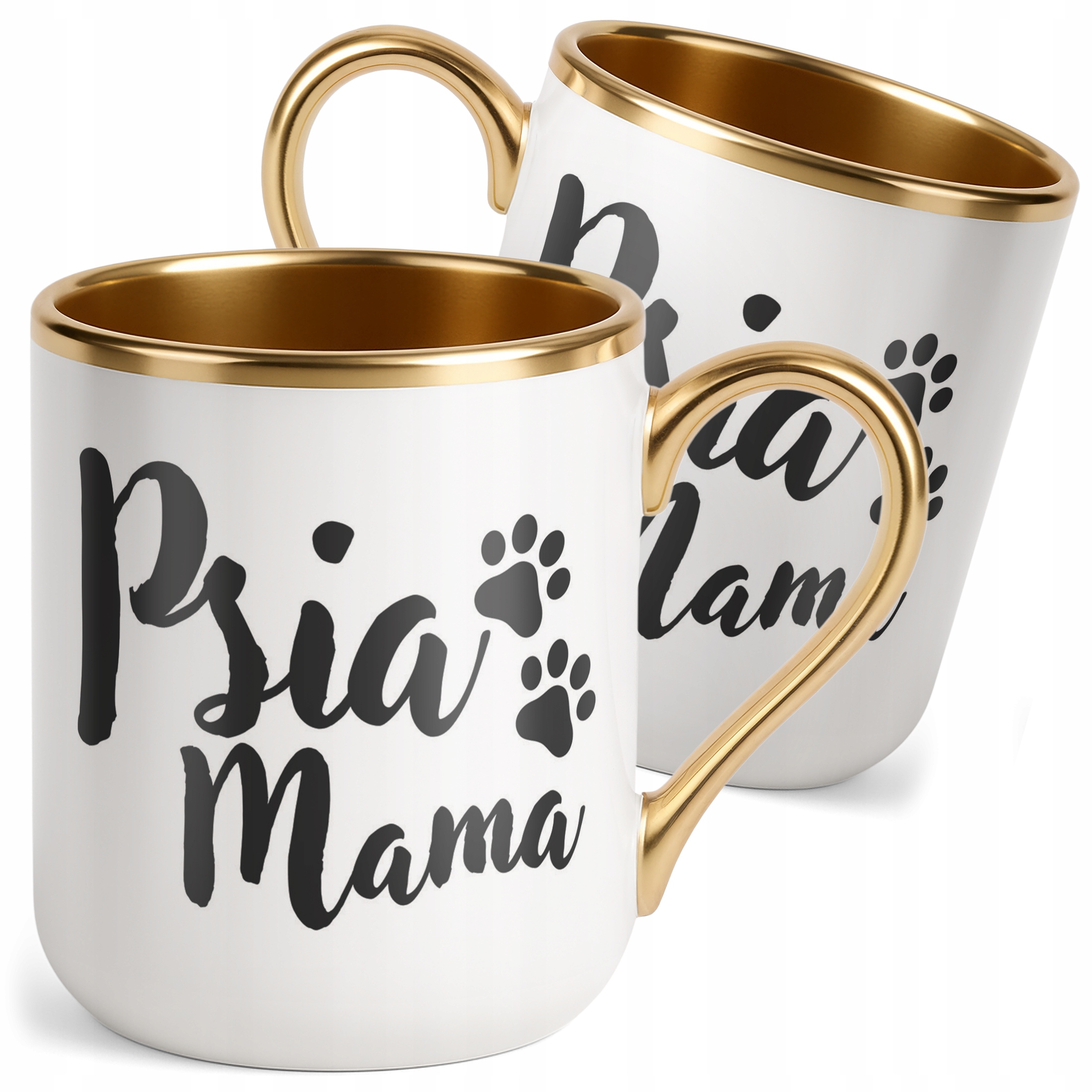 Kubek Premium Złoty Psia Mama Dla Posiadaczki Psa Prezent Upominek