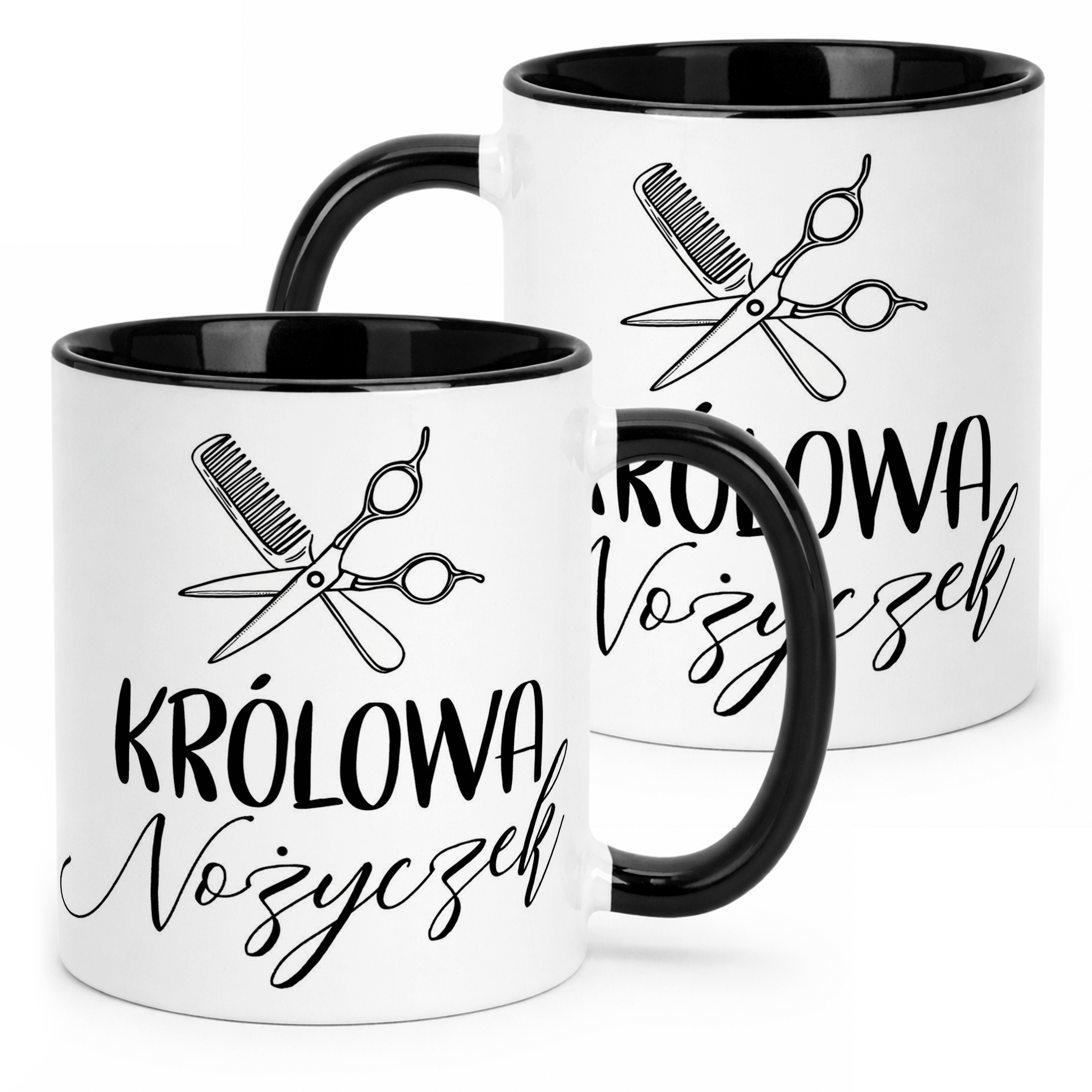 Kubek Czarny Królowa Nożyczek Dla Fryzjerki Barbera Prezent
