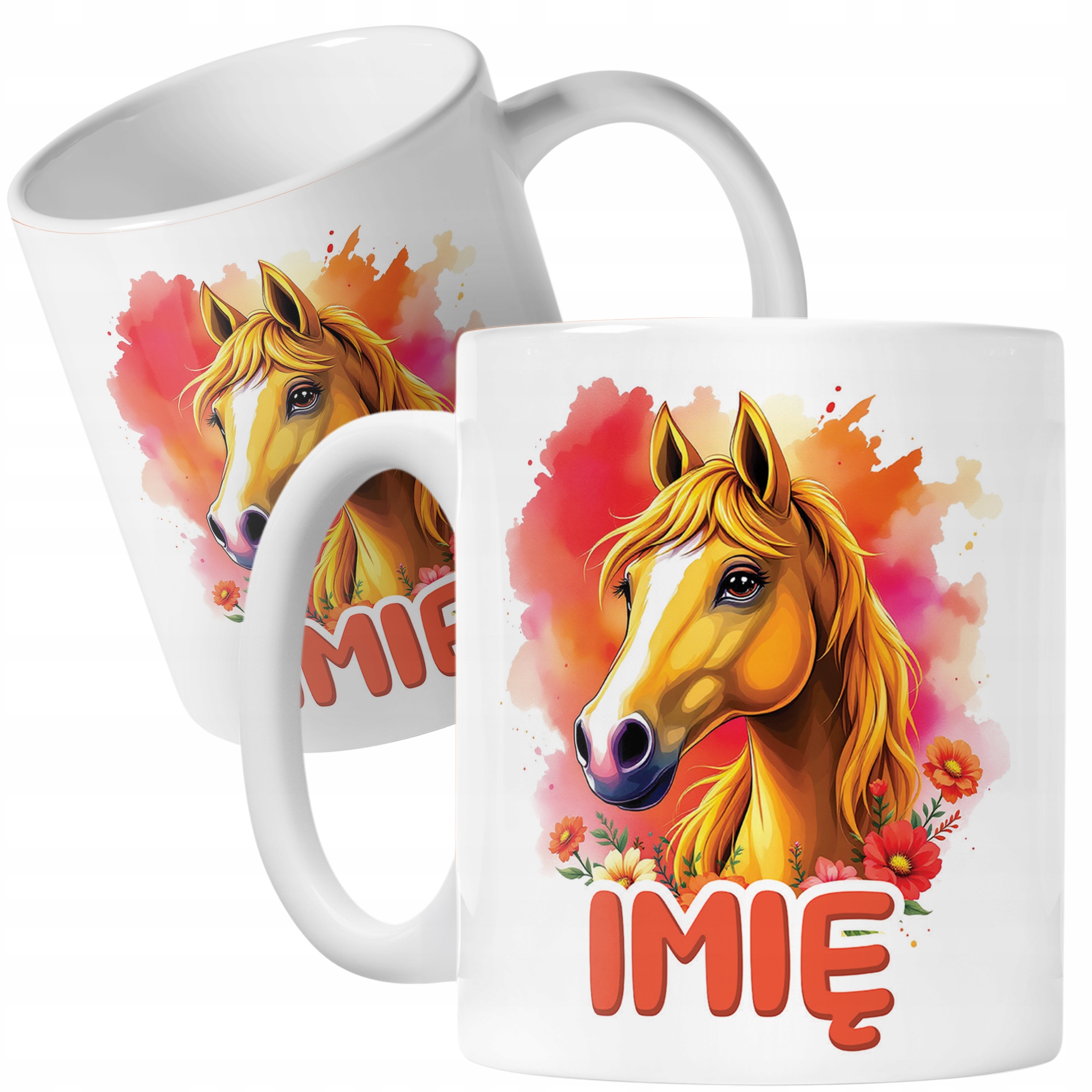 Kubek ceramiczny personalizowany Z Koniem Koń Słodki Dla Dzieci