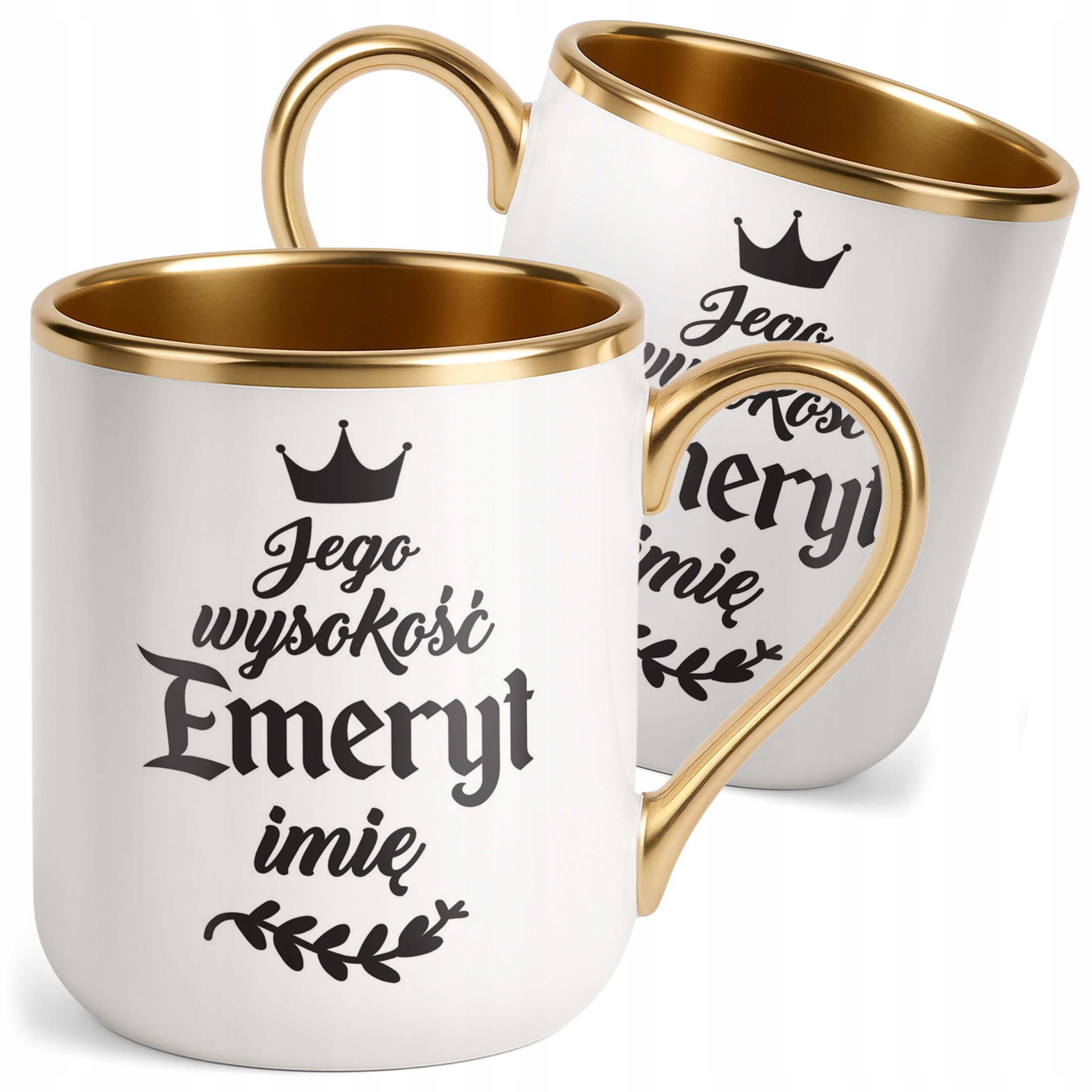 Kubek Premium Złoty Personalizowany z okazji Emerytury Dla Emeryta Prezent