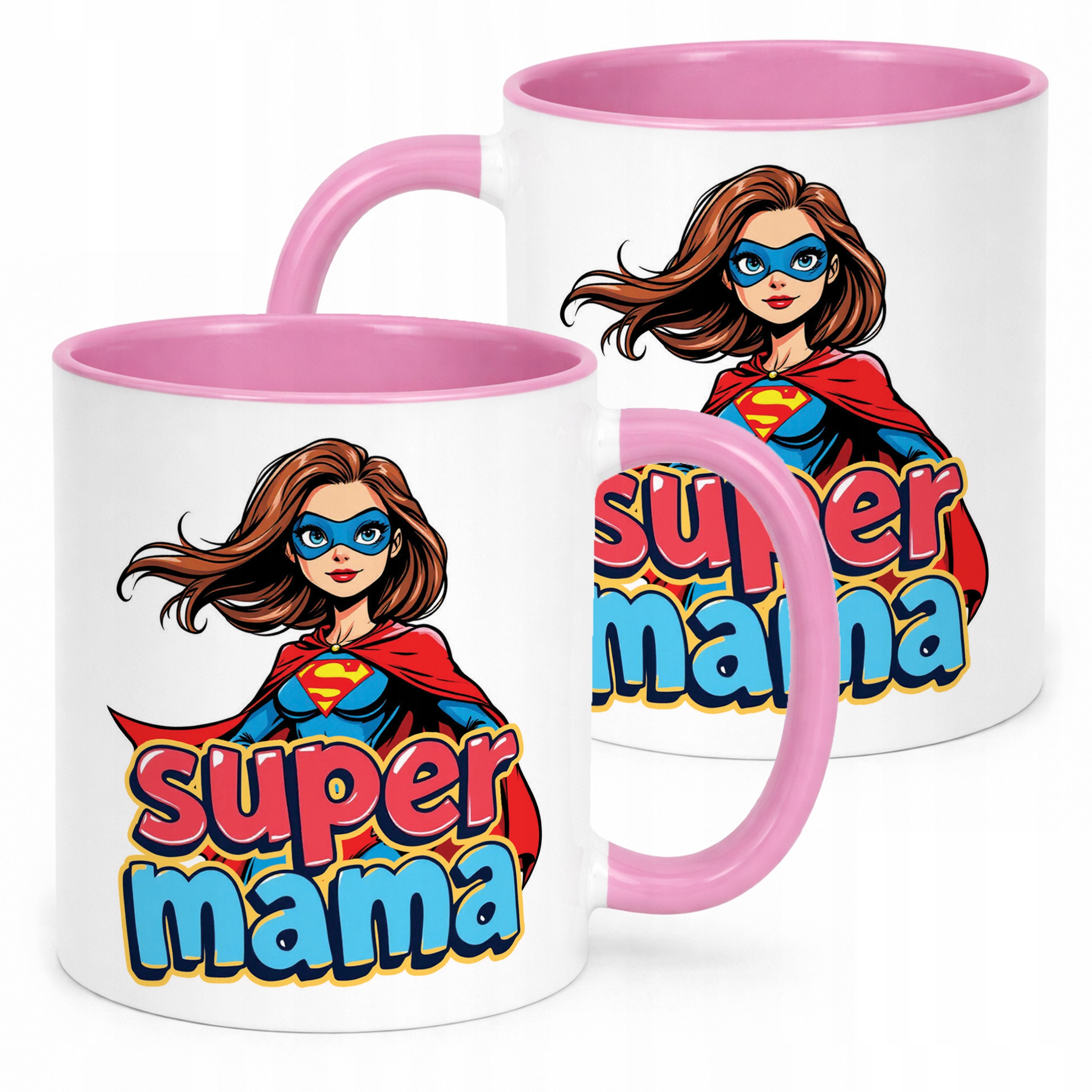 Kubek Różowy Dzień Matki Dla Mamy Prezent Upominek Super Mama