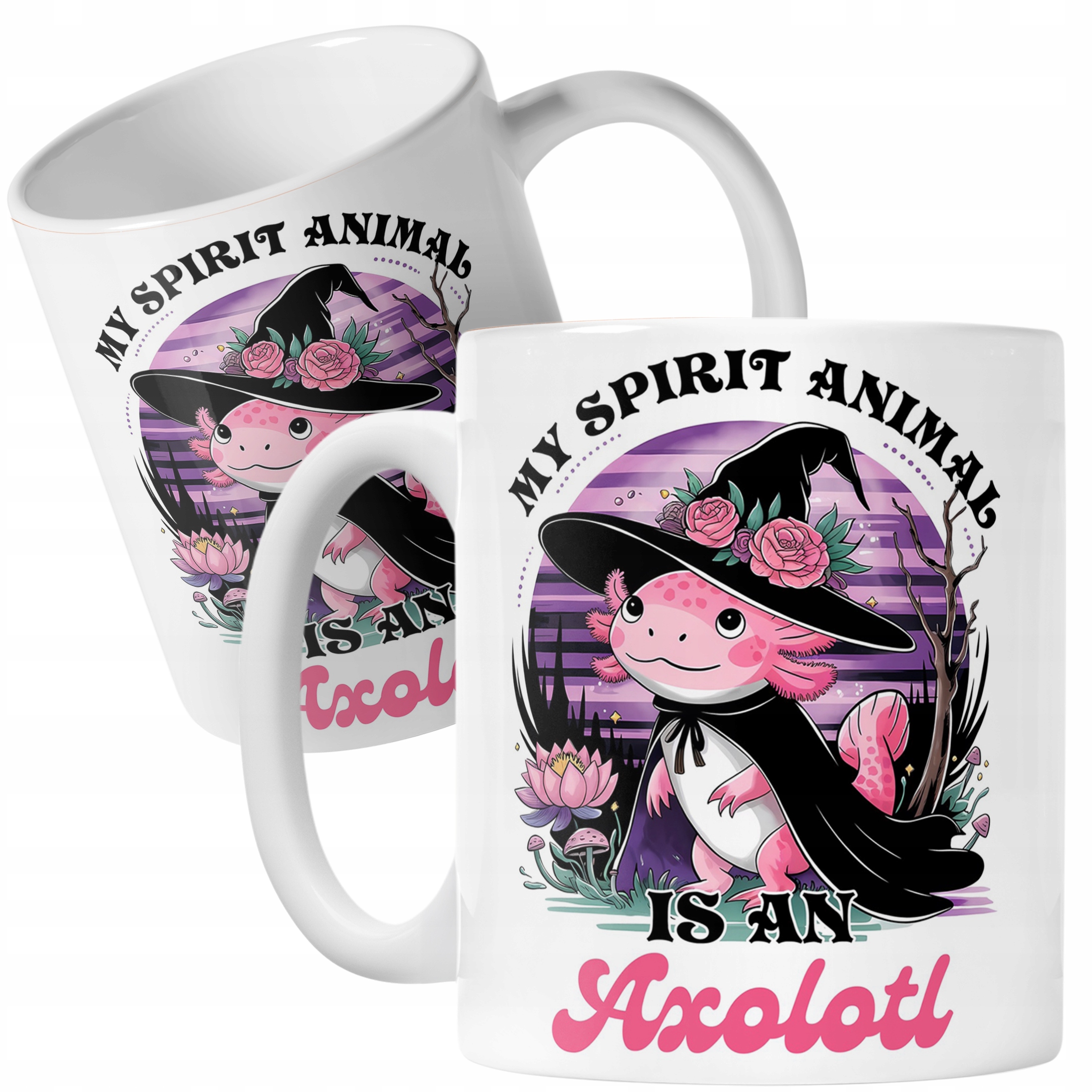 Śliczny kubek dla dziewczynki Aksolotl Axolotl Różowy Zwierzak Trend HIT
