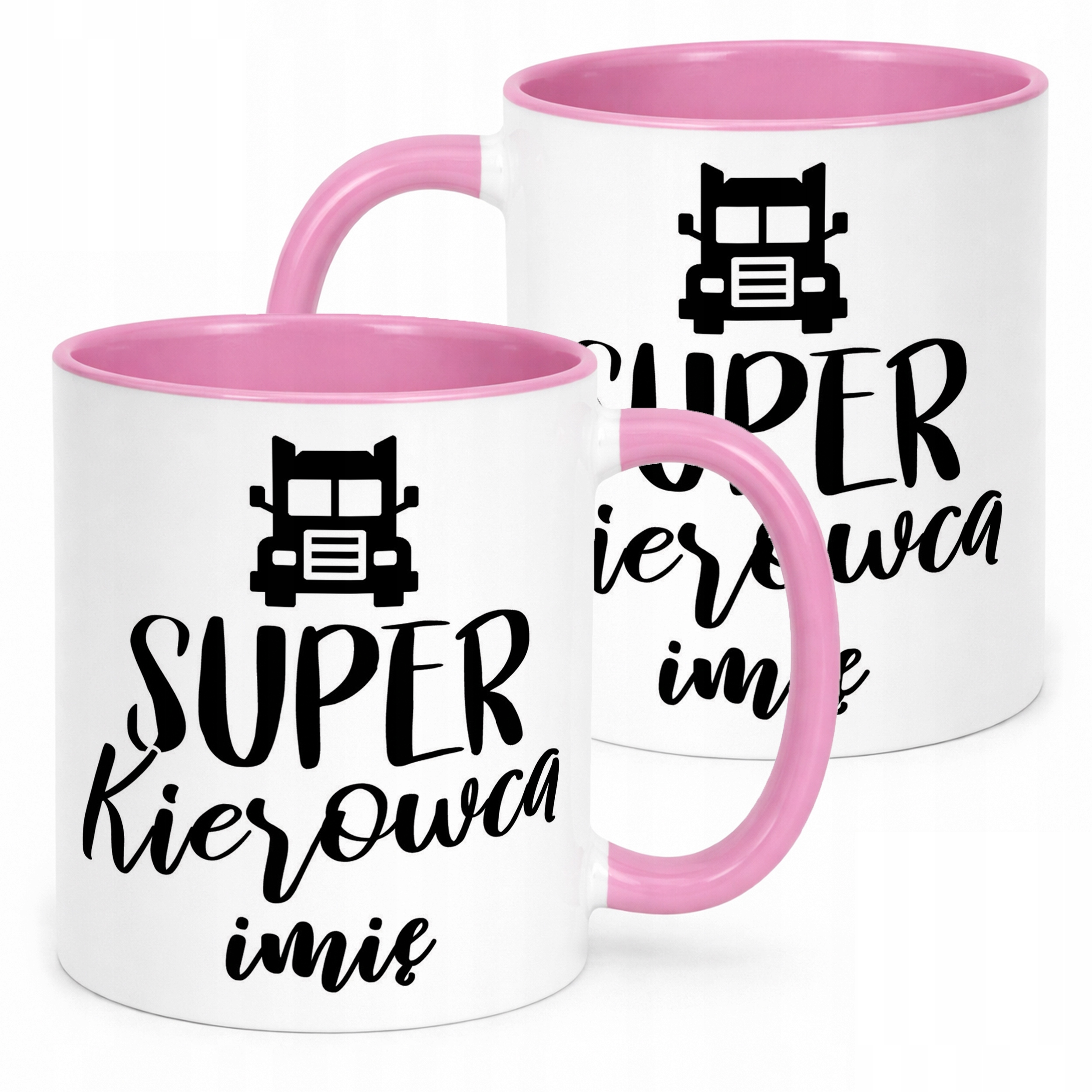 Kubek Różowy Personalizowany Super Kierowca Prezent Upominek